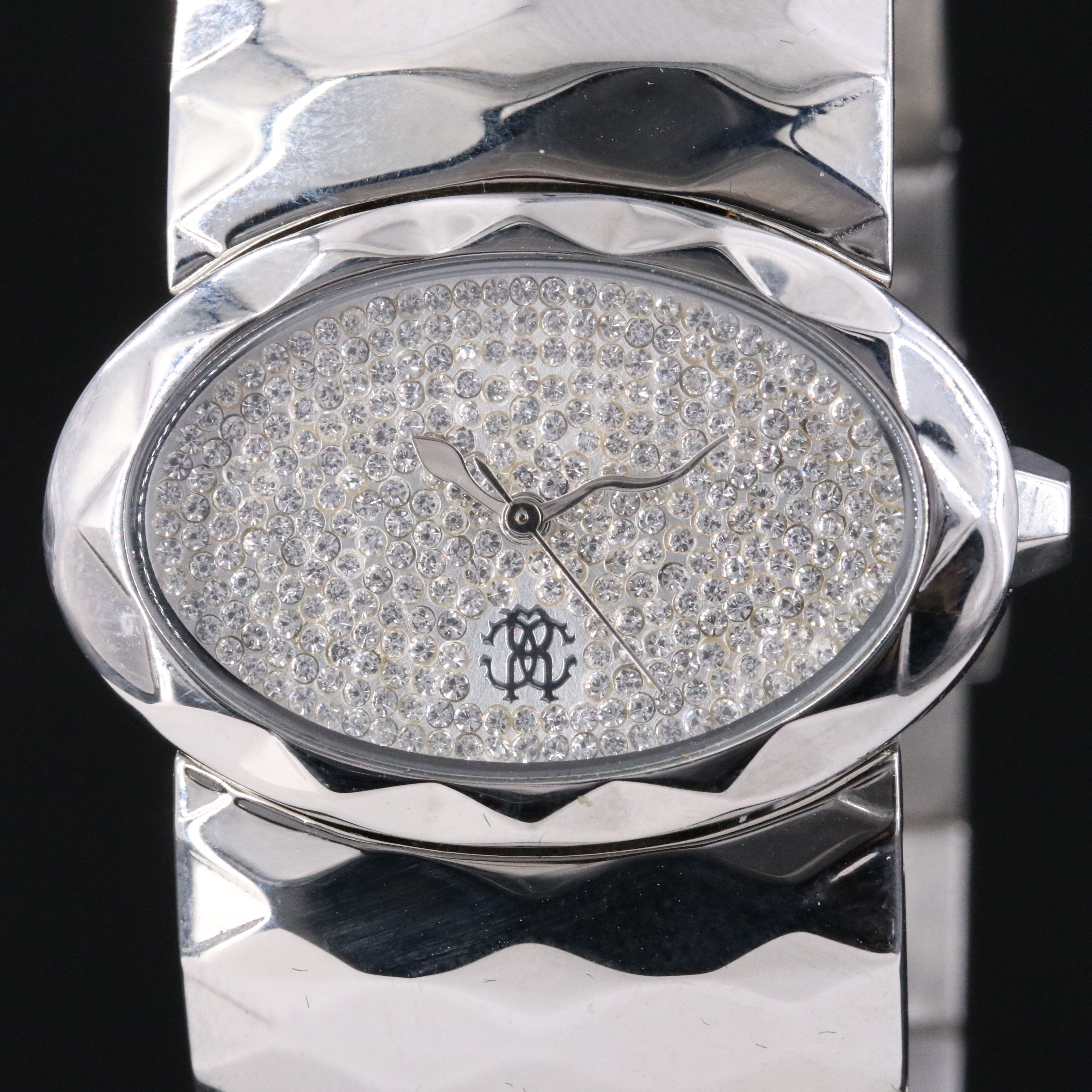 Roberto Cavalli St. Steel Silver Tone Crystal Dial Watch