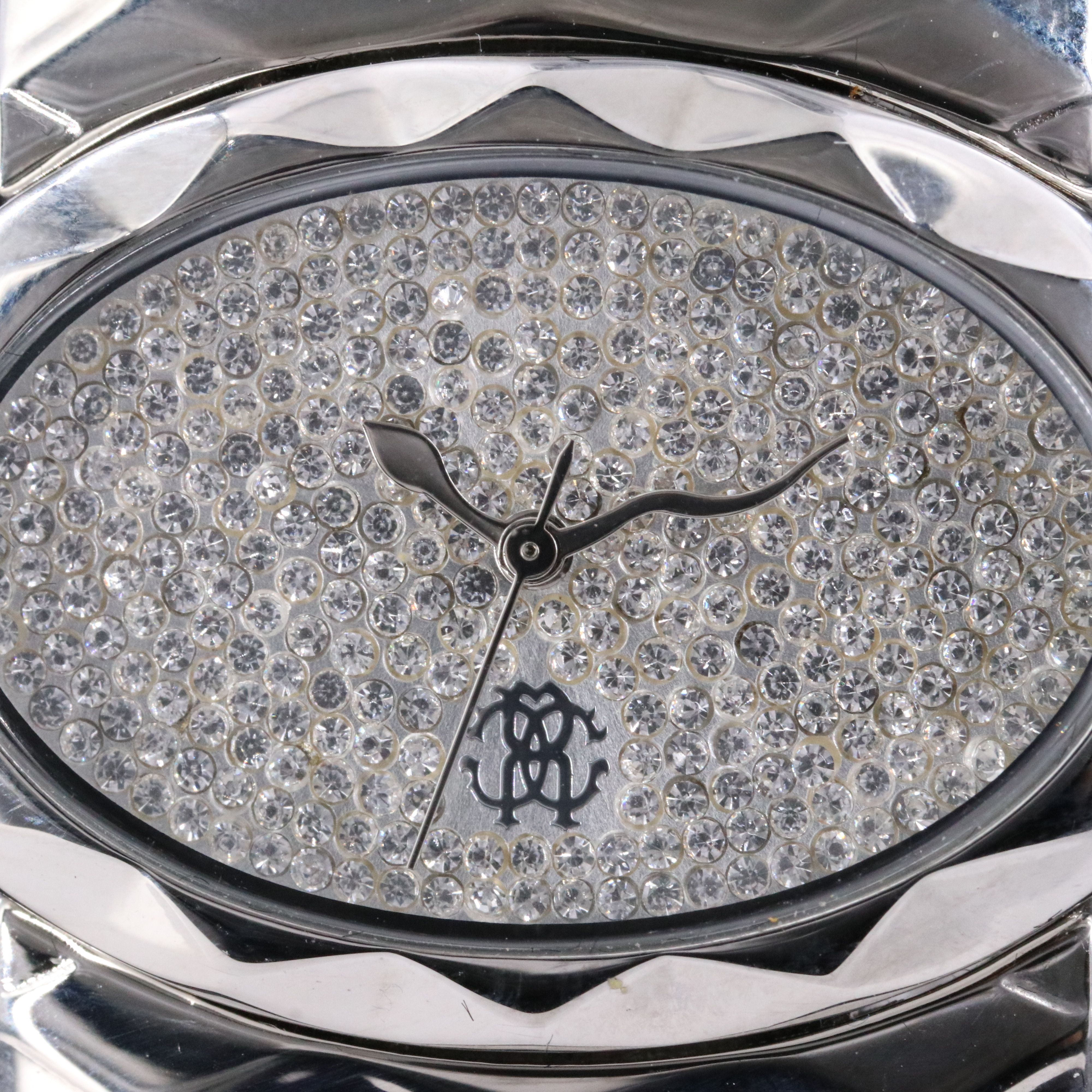 Roberto Cavalli St. Steel Silver Tone Crystal Dial Watch