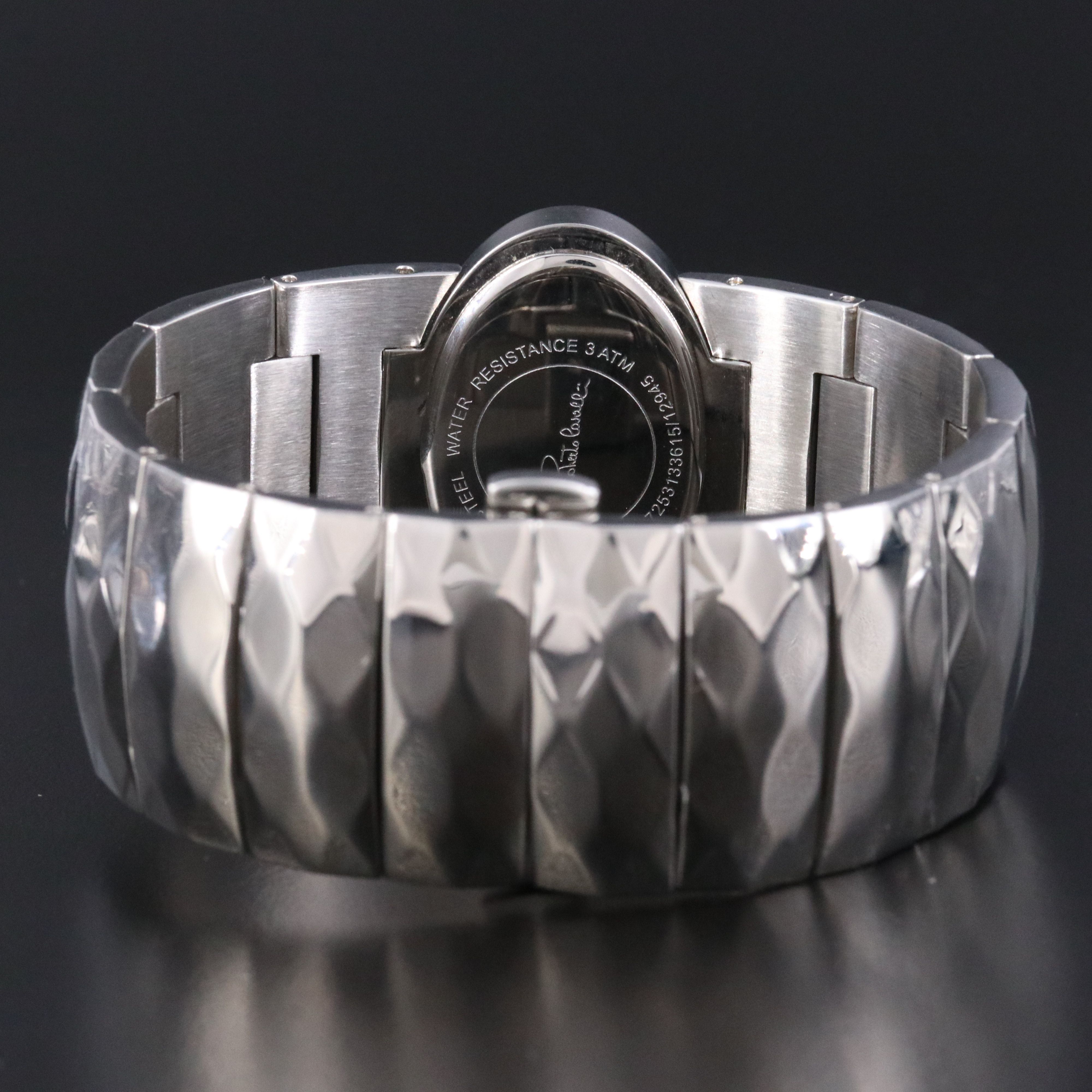 Roberto Cavalli St. Steel Silver Tone Crystal Dial Watch