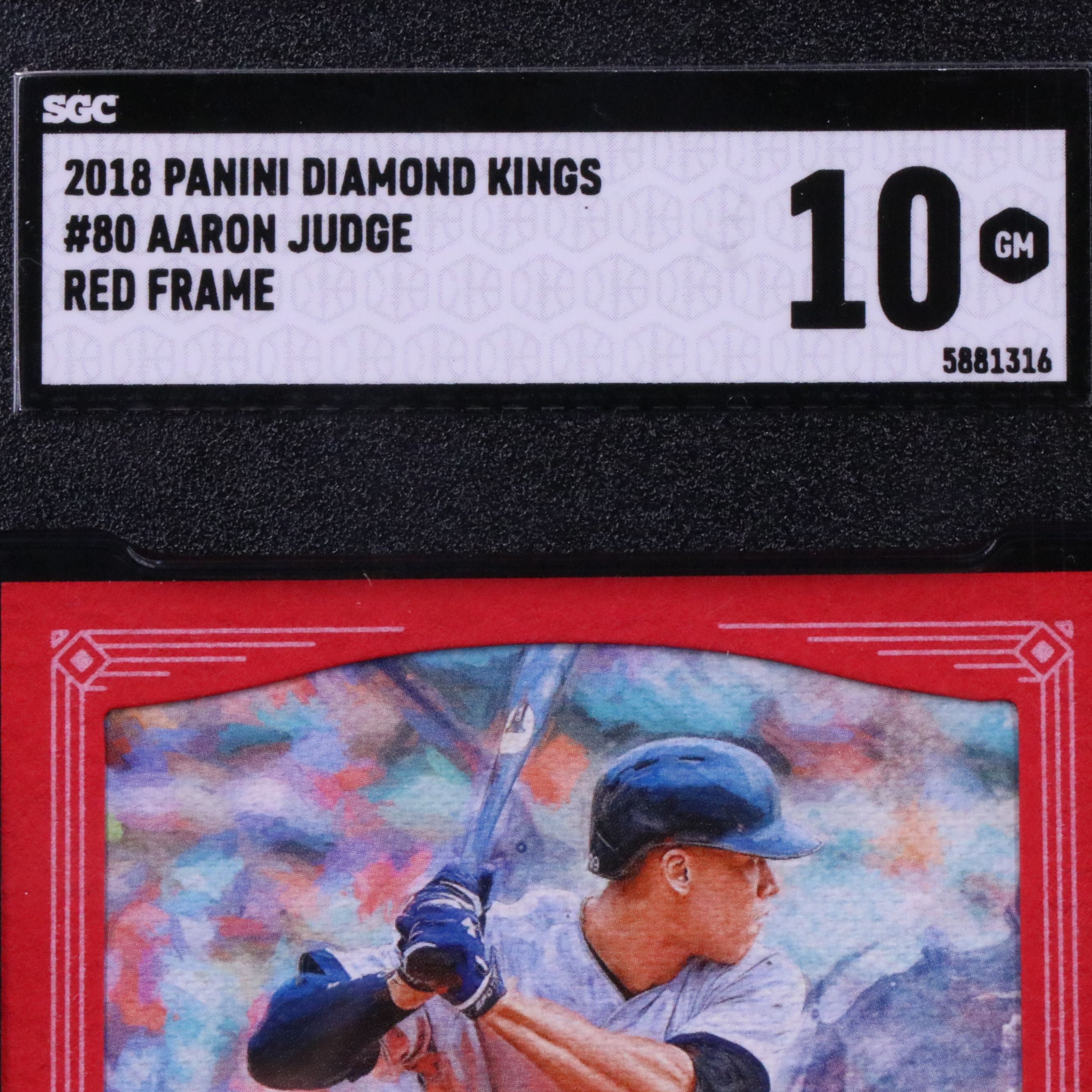 2018 Diamond Kings Aaron Judge Red Frame Baseball Card Graded SGC 10