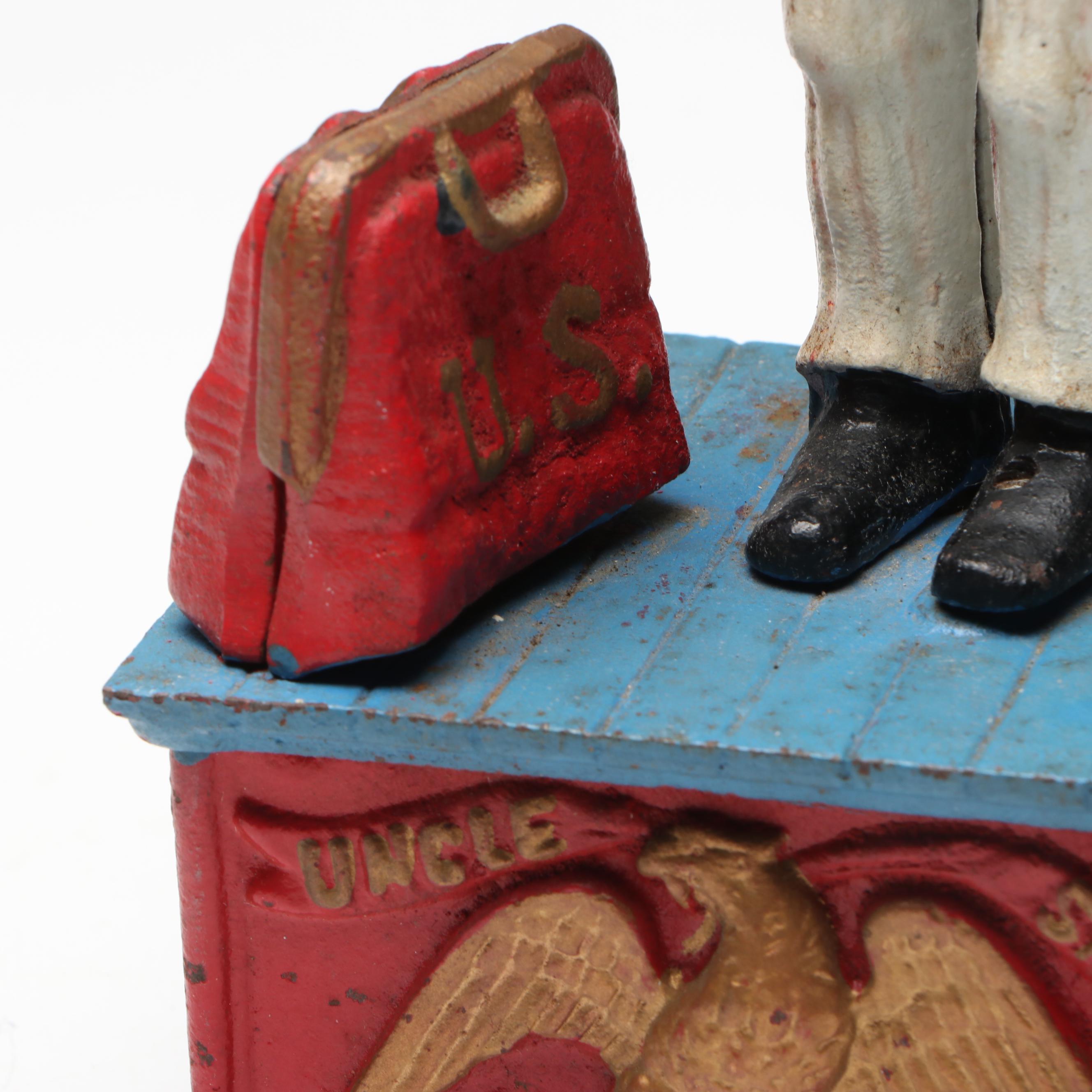 Cold-Painted Cast Iron "Uncle Sam" Coin Bank, 20th Century