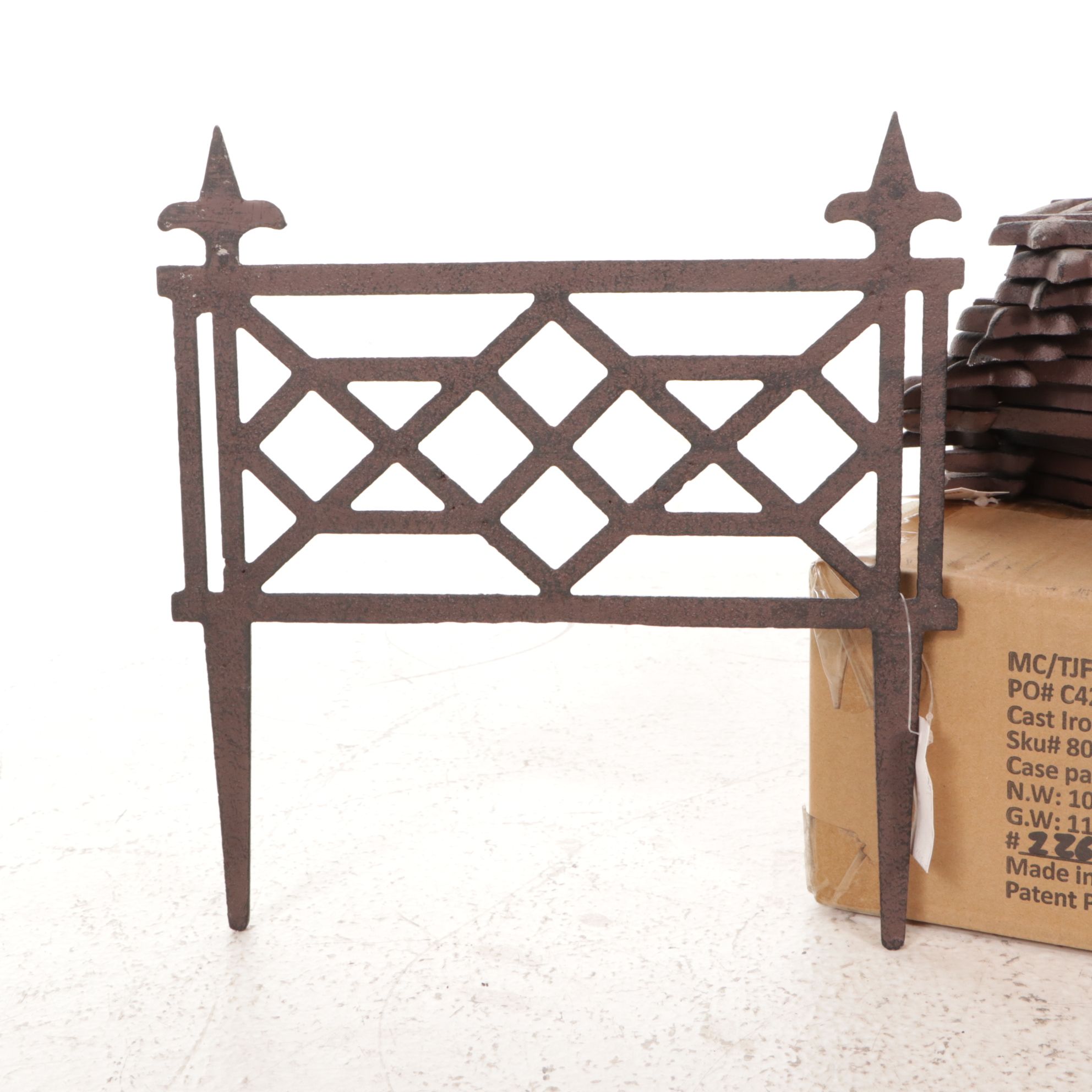 Cast Iron Garden Edging Fence, 20 Pieces