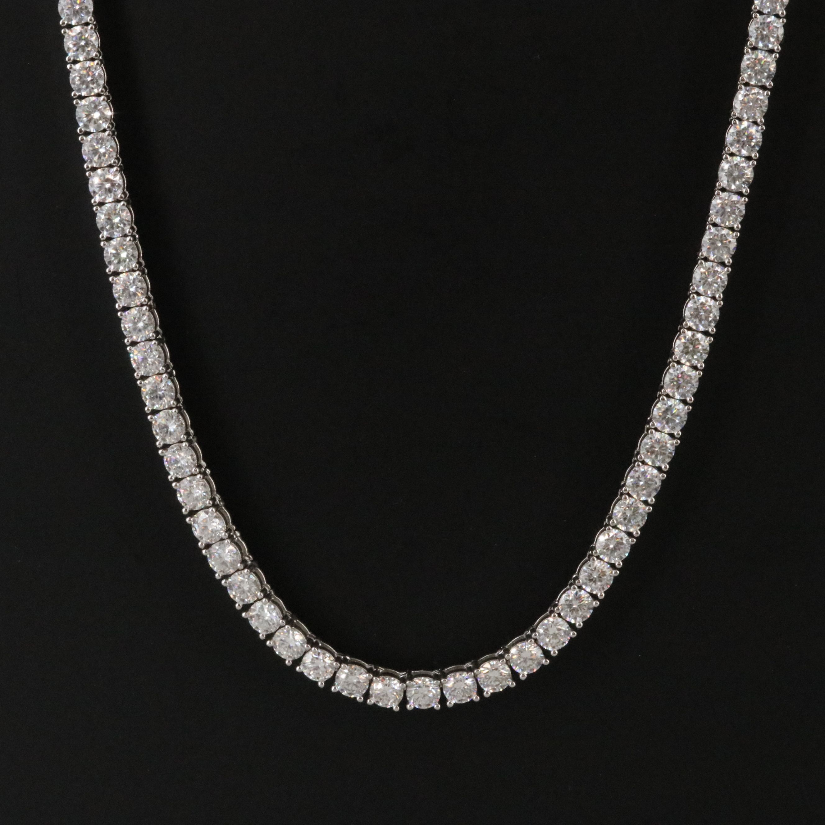 Sterling Moissanite Line Necklace