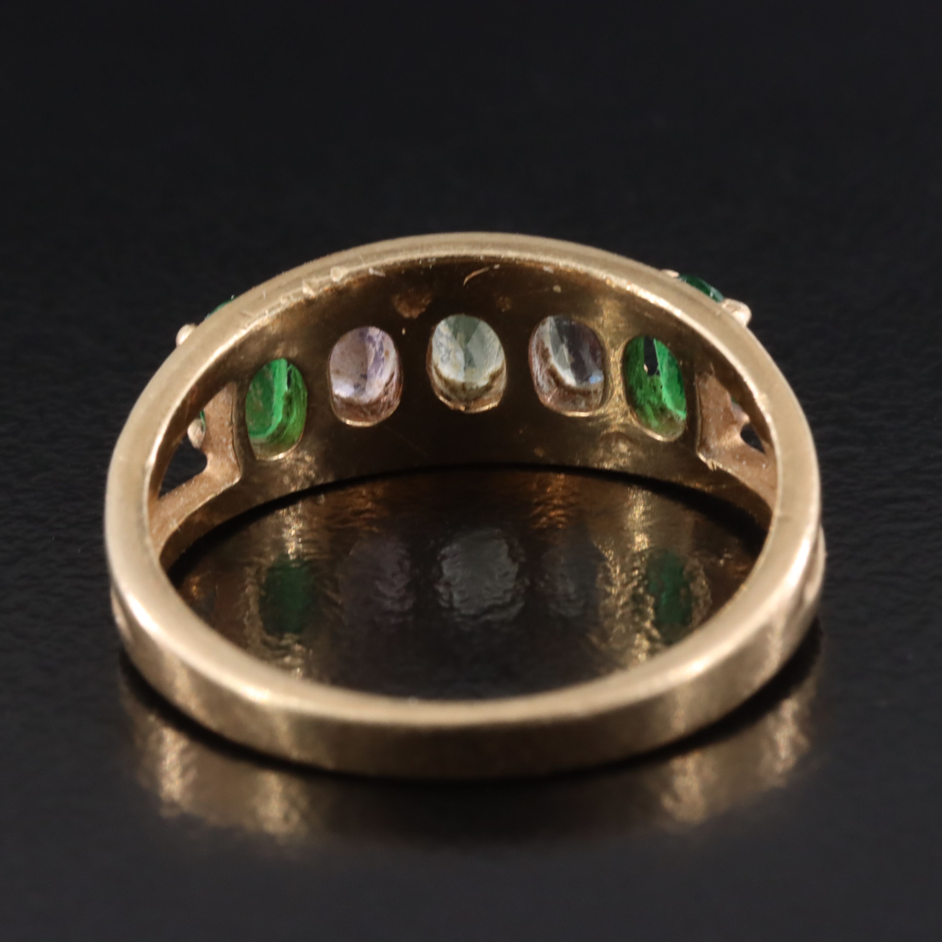 10K Multi-Stone Ring with Multicolored Gemstones