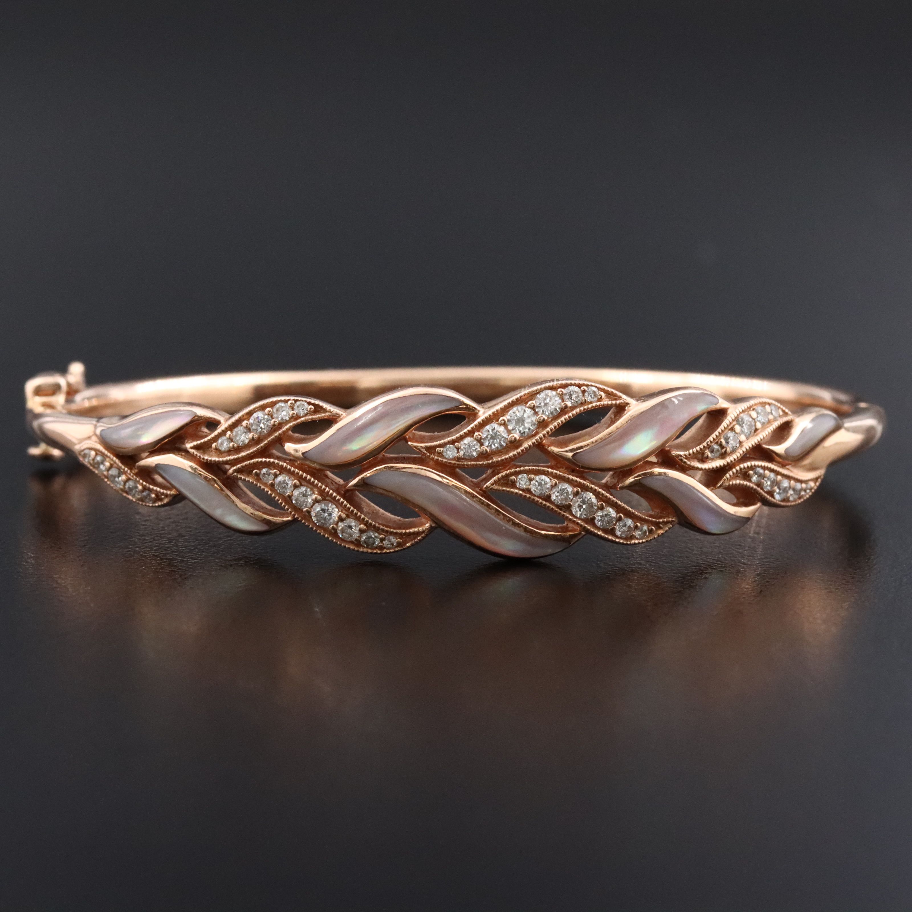 Kabana 14K Rose Gold Diamond and Mother-of-Pearl Inlay Bracelet