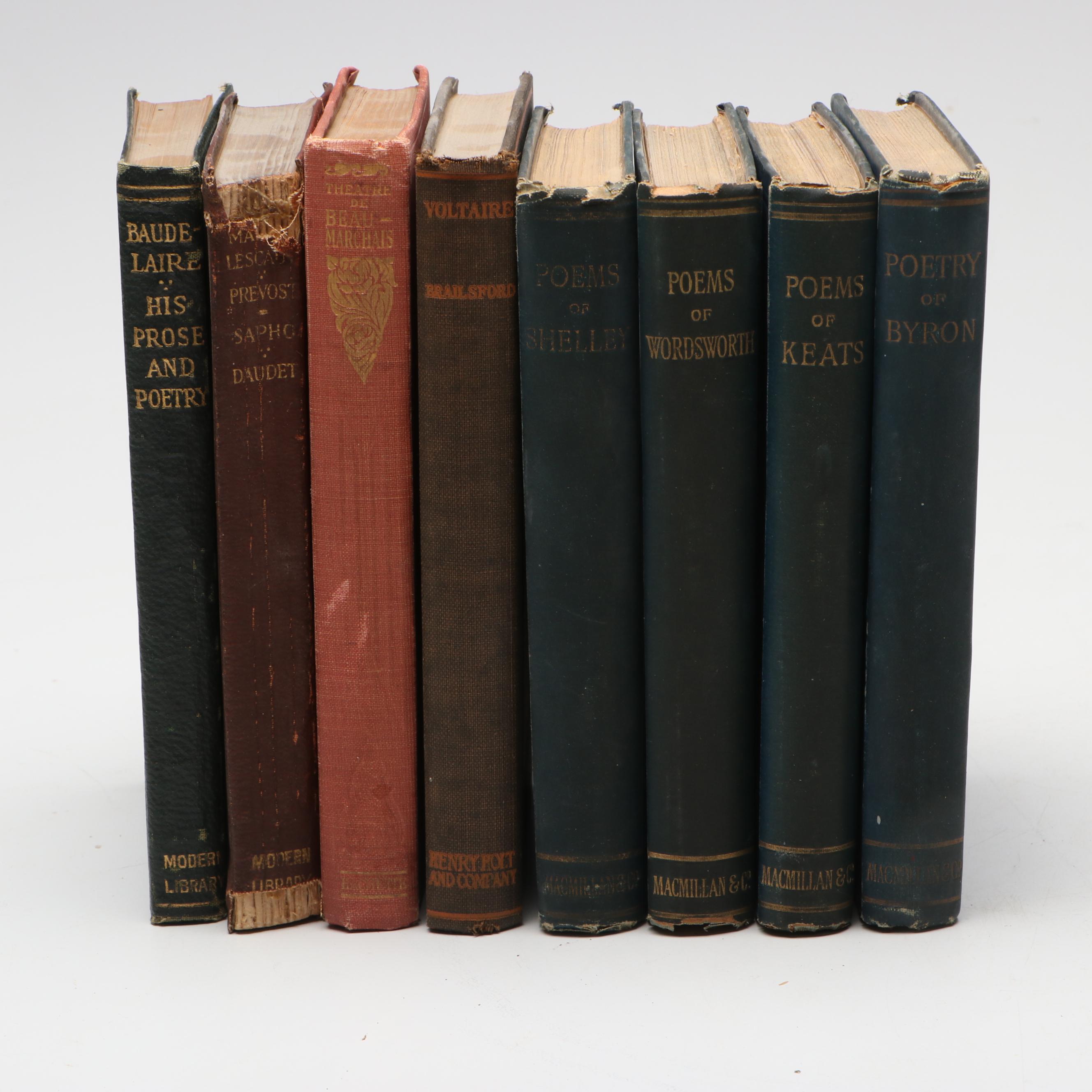 "Poems of Shelley" with More Golden Treasury Series Poetry and Other Books