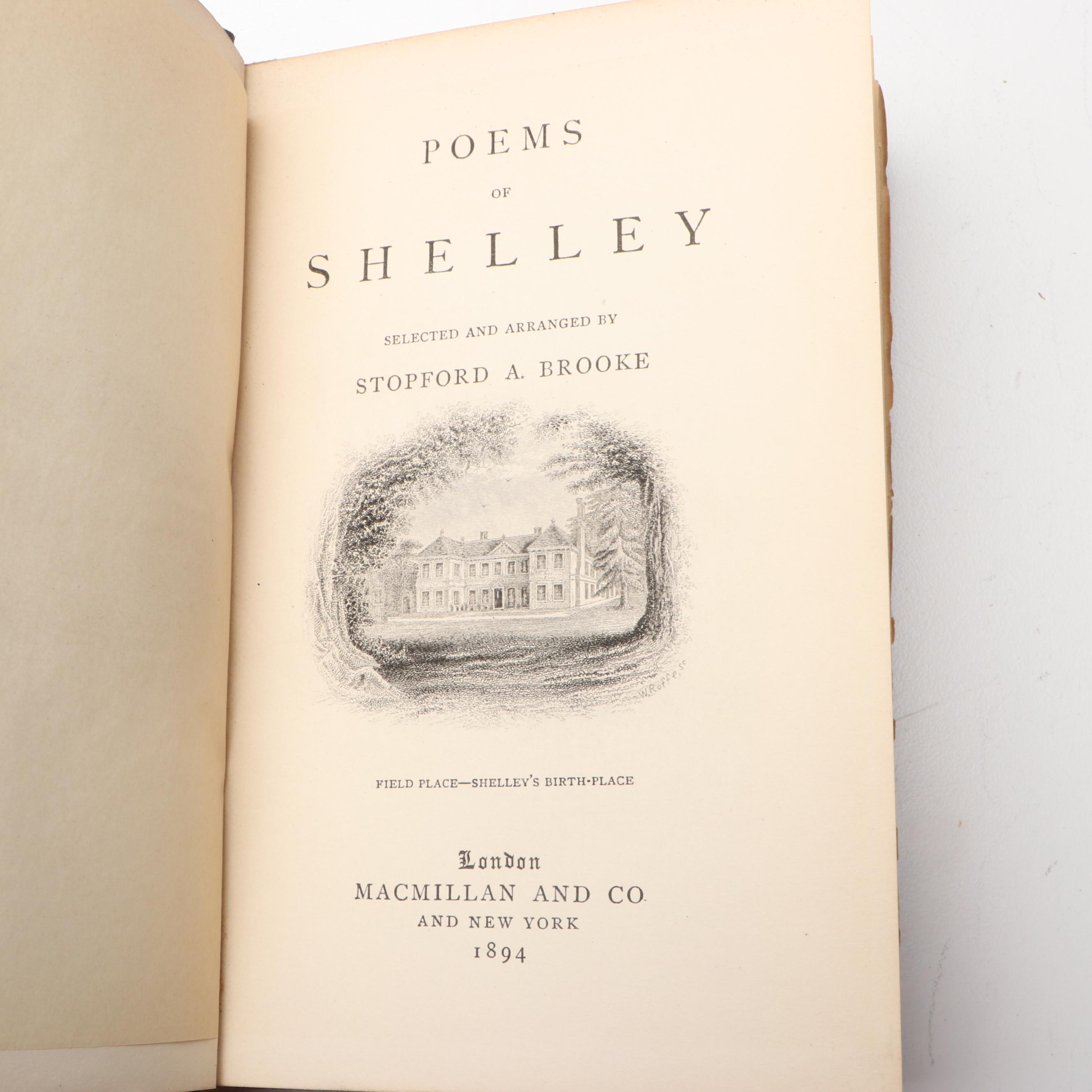 "Poems of Shelley" with More Golden Treasury Series Poetry and Other Books