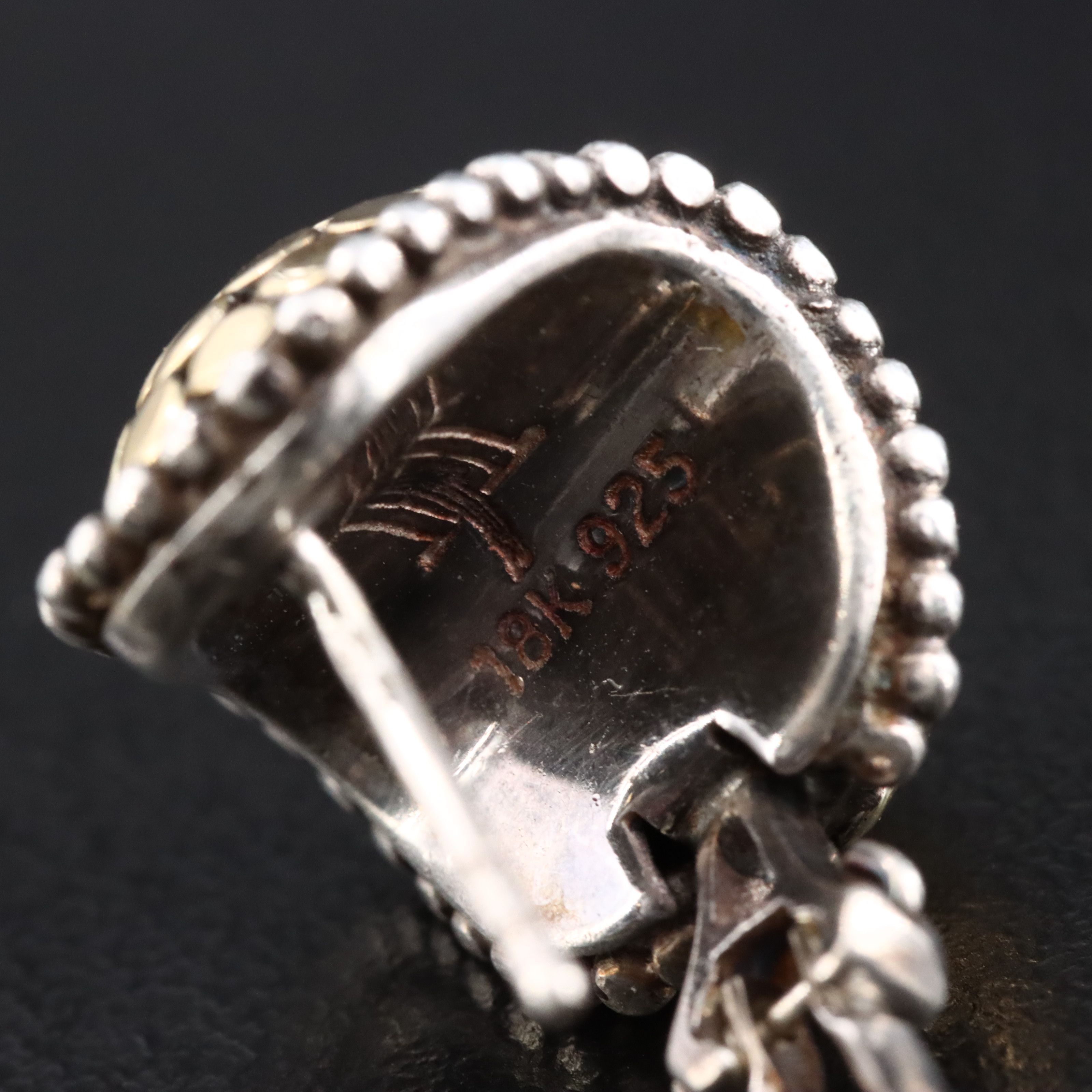 John Hardy Dot Sterling and 18K Buddha Belly Earrings