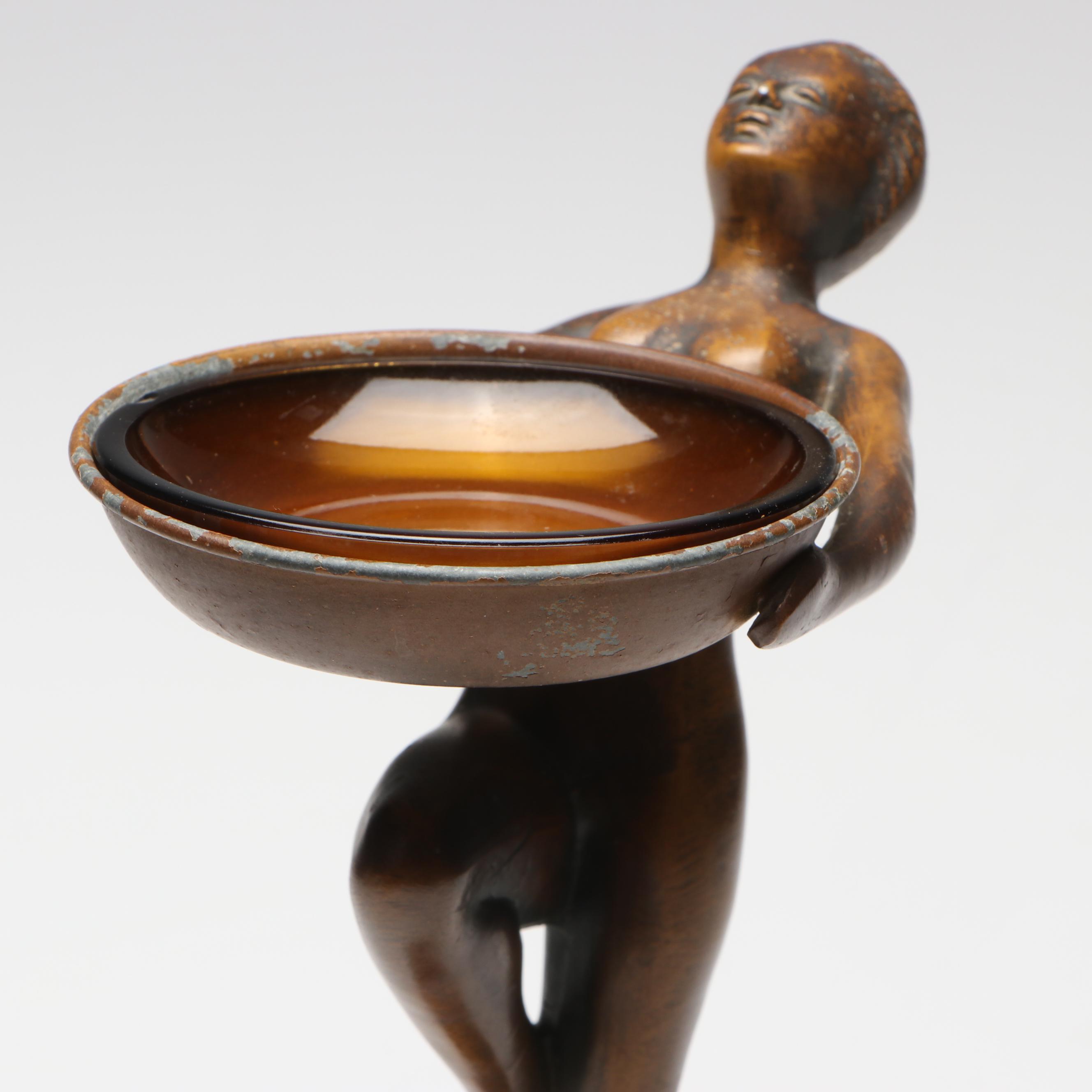 Art Deco Style Figural Nude Ashtray, Early to Mid-20th Century