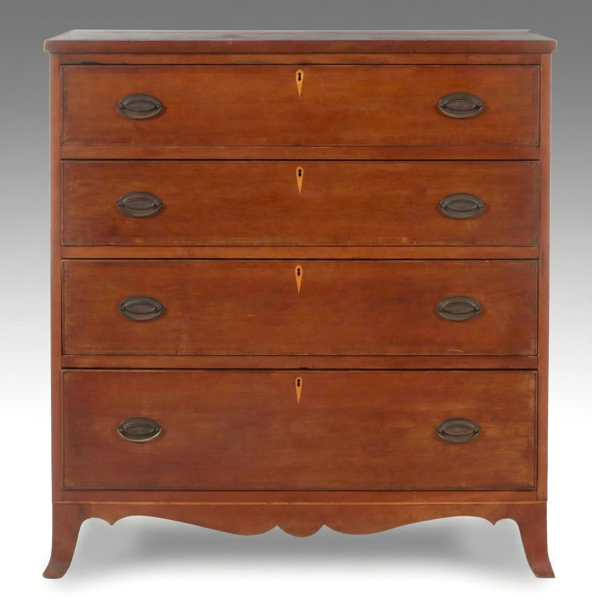 Hepplewhite Cherry Inlaid Chest of Drawers, Early 19th Century