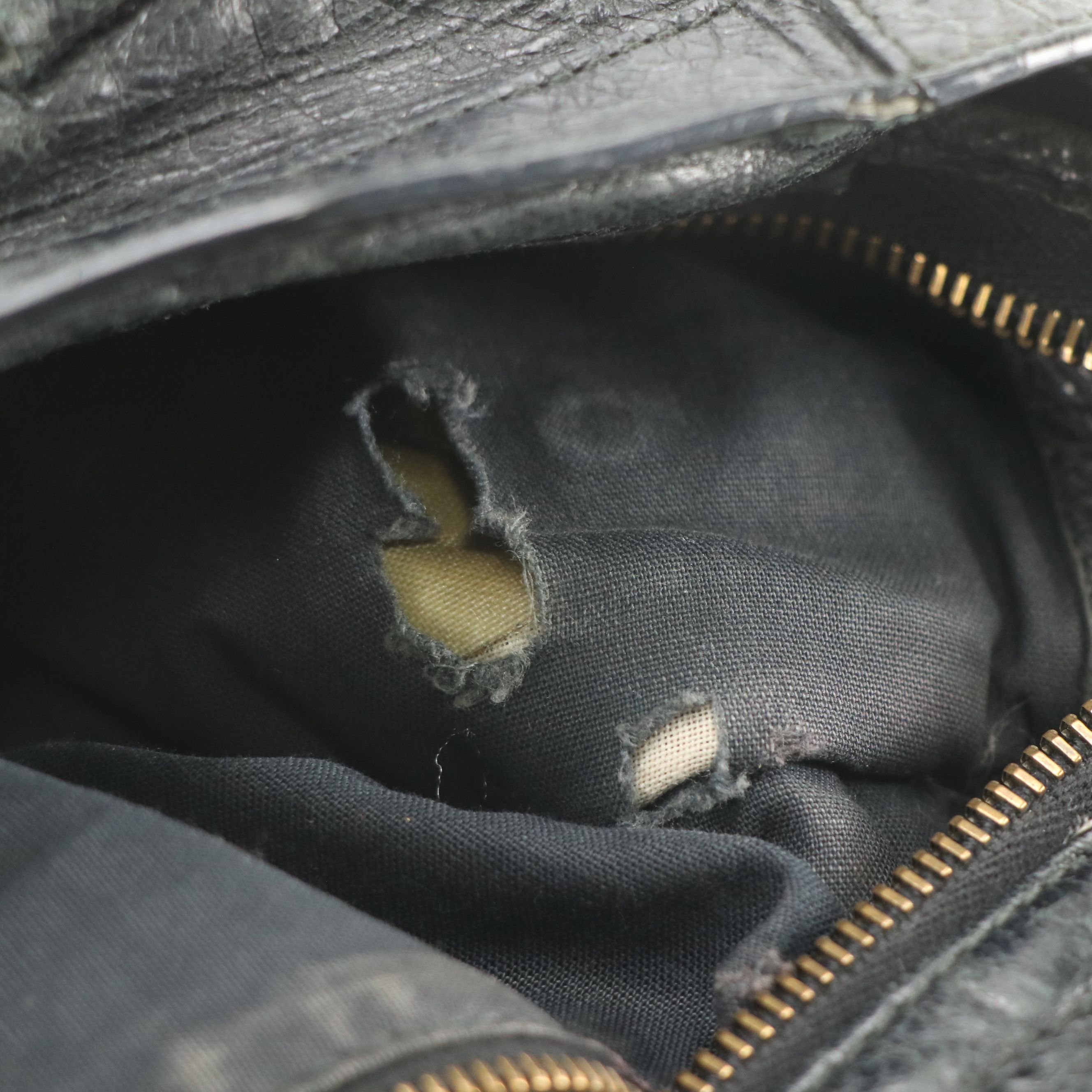 Balenciaga Le City Two-Way Bag in Black Distressed Lambskin Leather