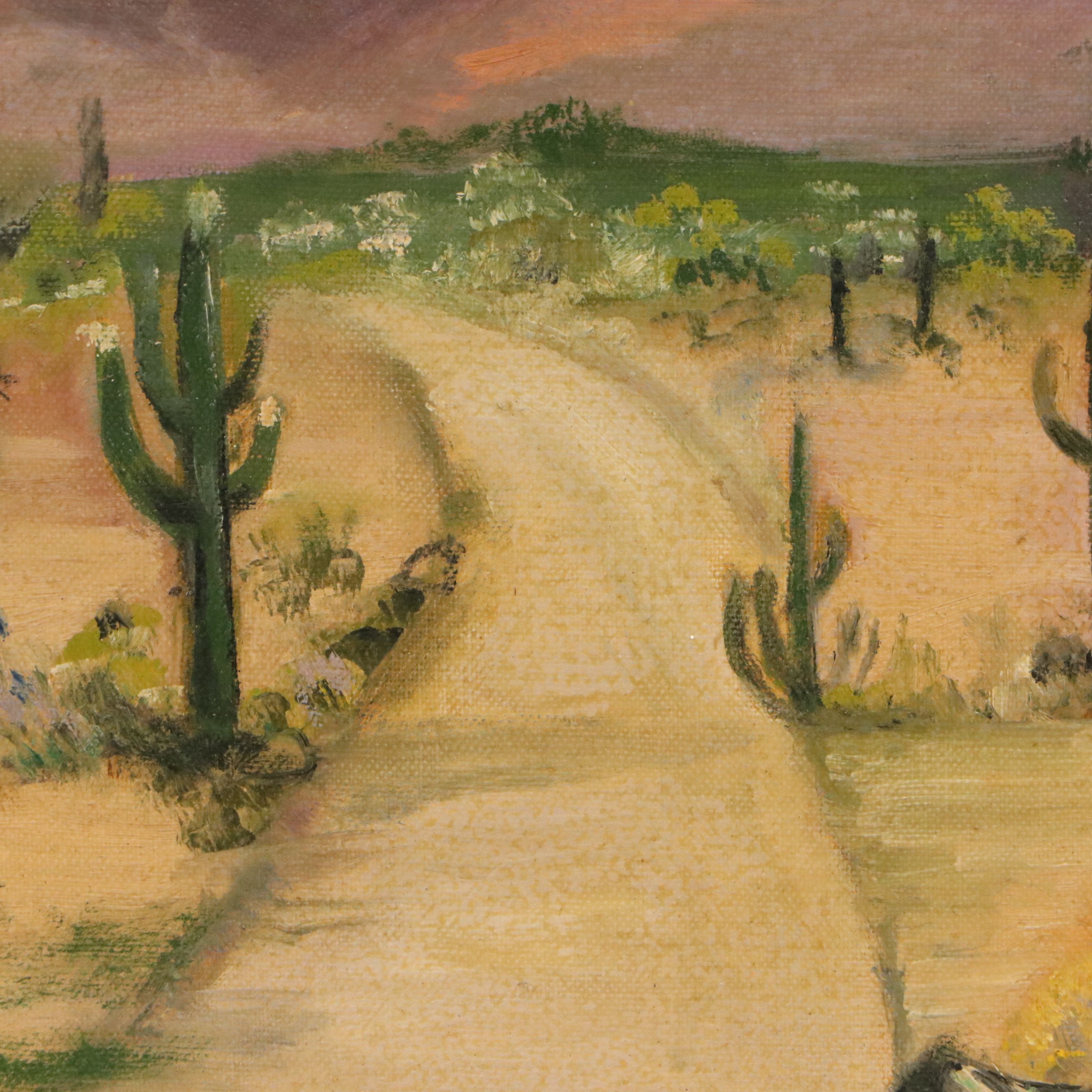 M. Bradford Desert Landscape Oil Painting, 20th Century