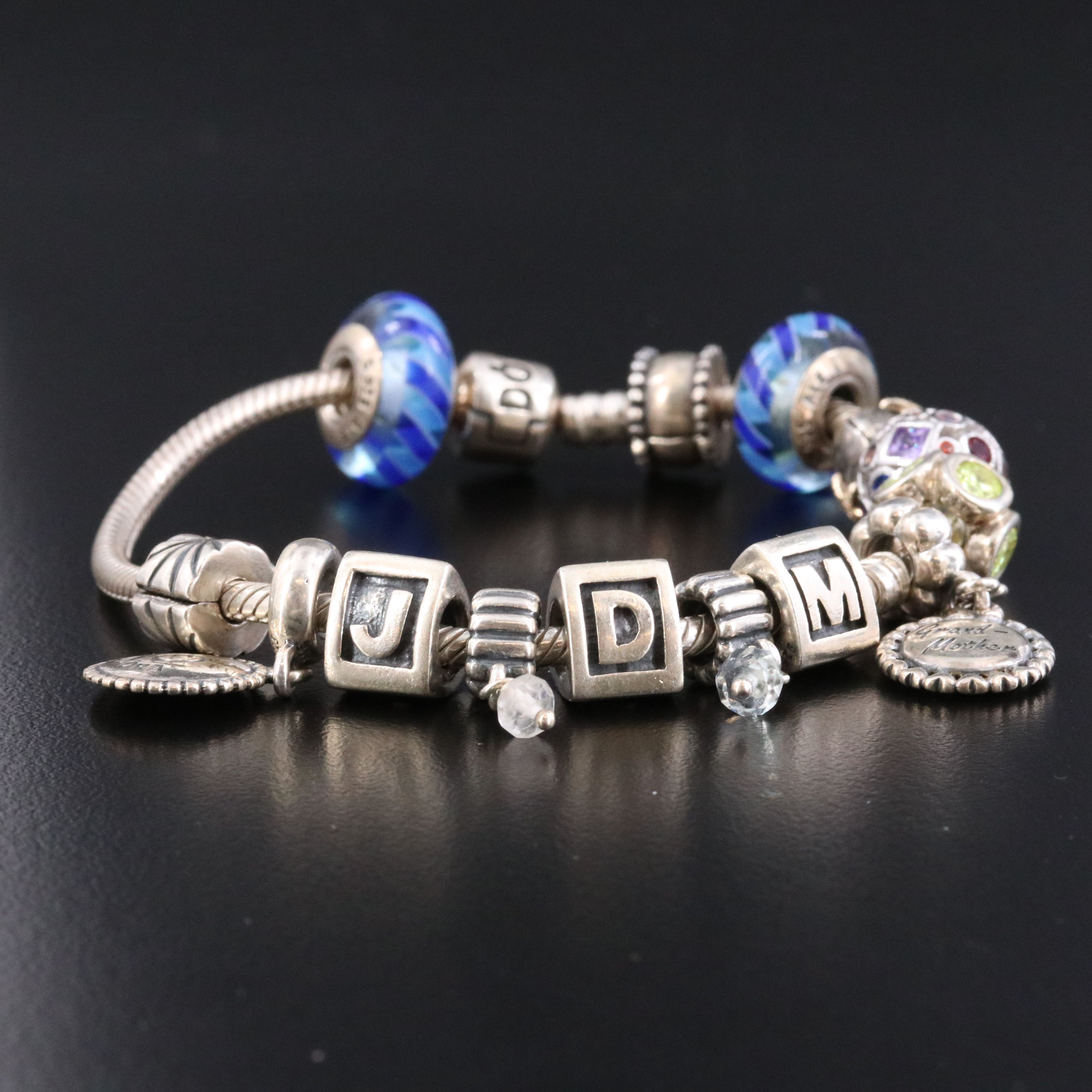 Pandora Sterling Bracelet with Charms