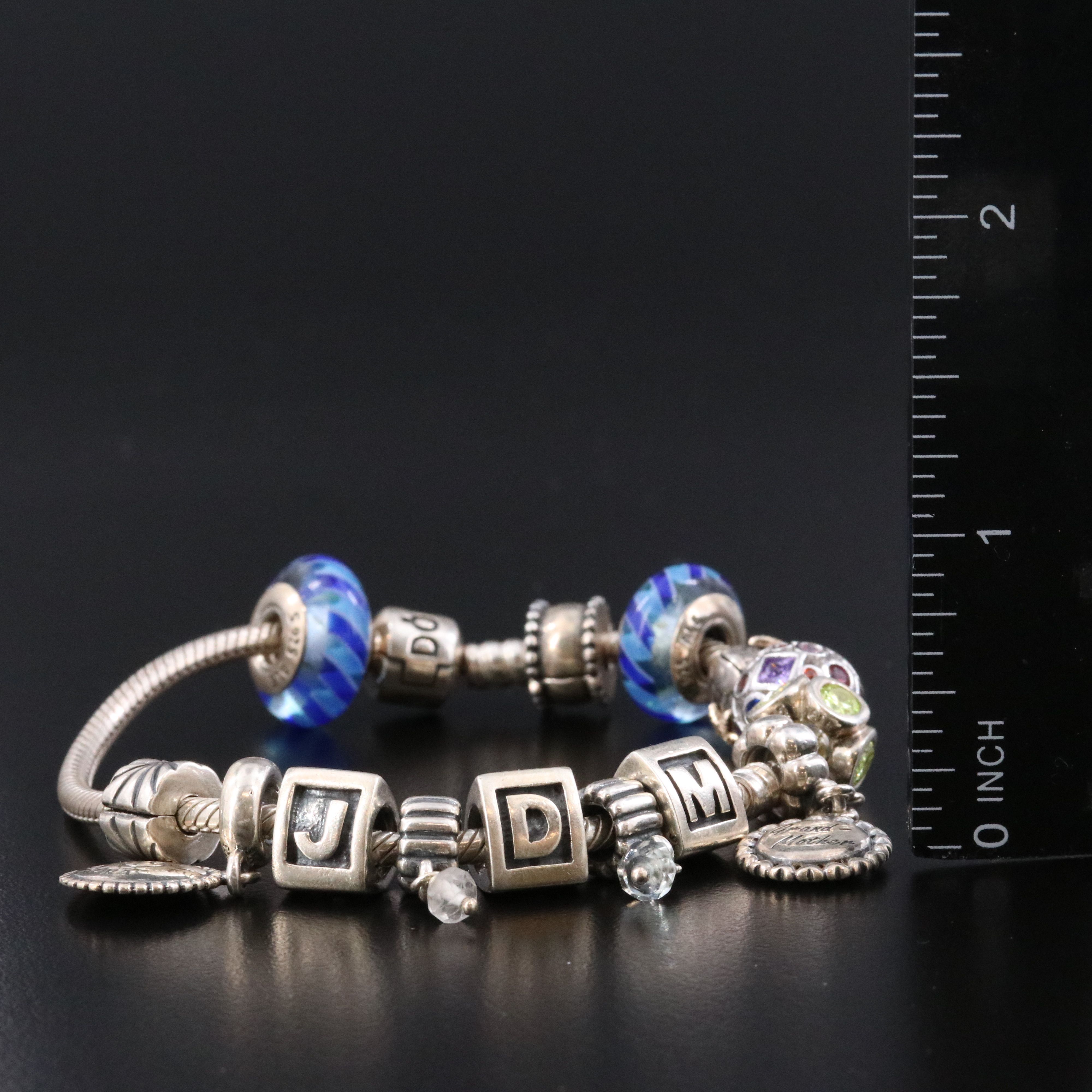 Pandora Sterling Bracelet with Charms