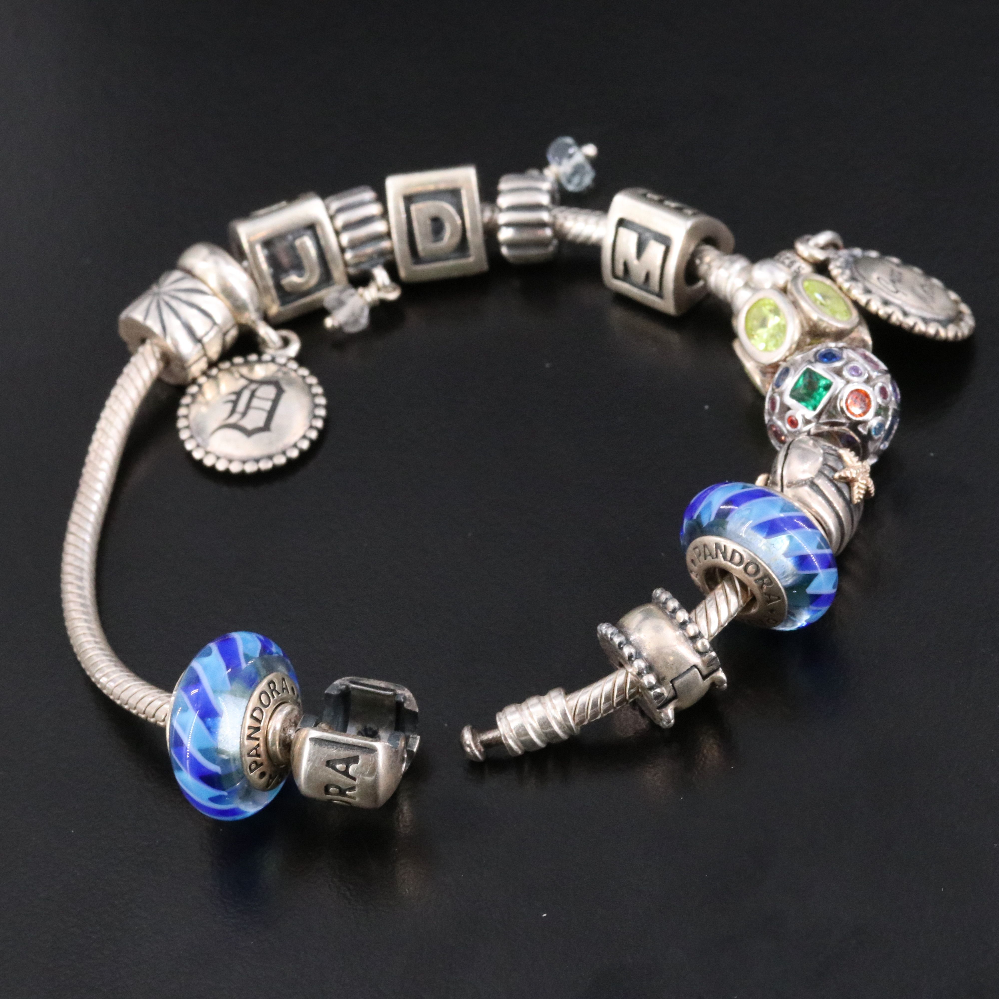 Pandora Sterling Bracelet with Charms