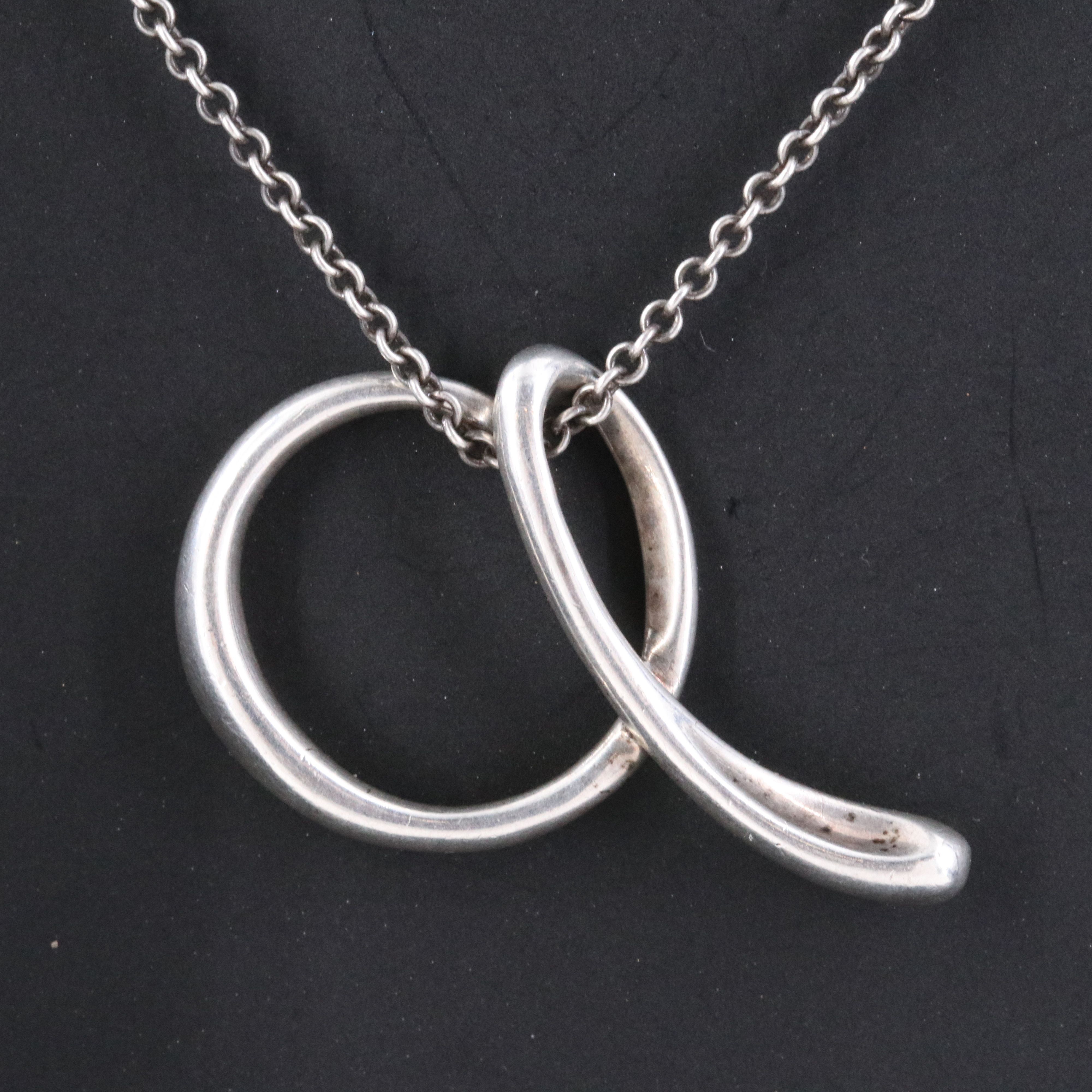 Elsa Peretti for Tiffany & Co. Sterling Alphabet "A" Pendant Necklace