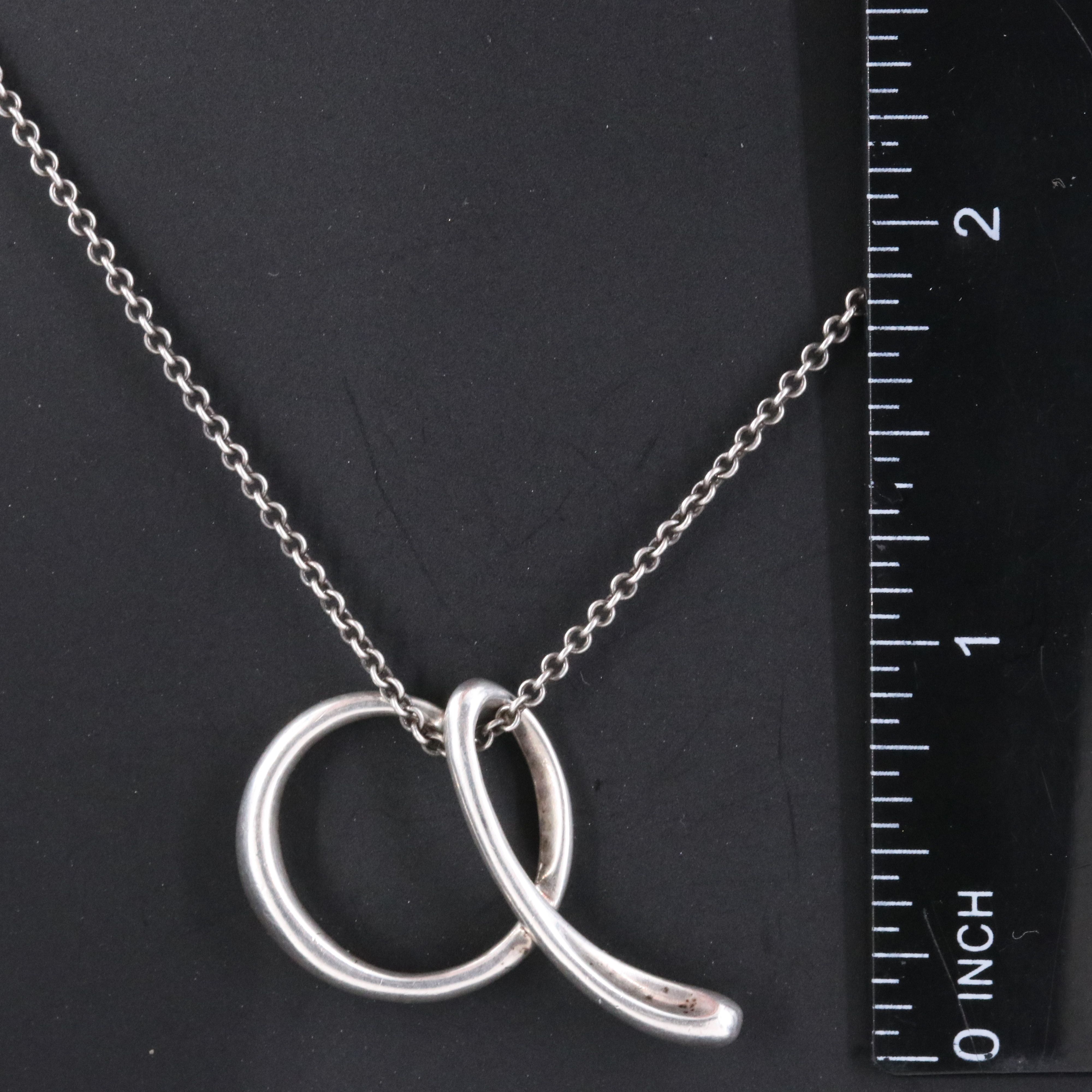 Elsa Peretti for Tiffany & Co. Sterling Alphabet "A" Pendant Necklace