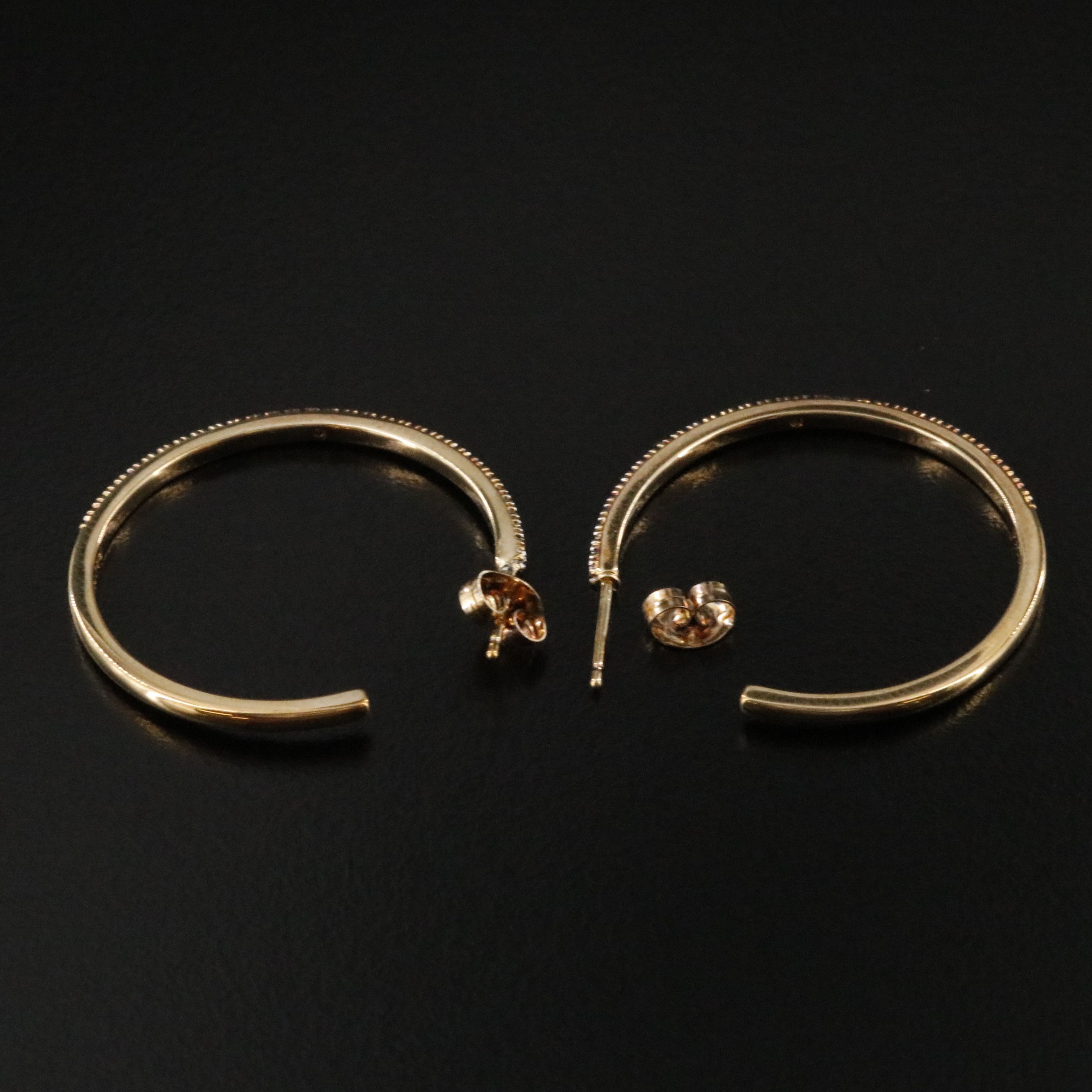 Sterling Diamond Accented Hoop Earrings