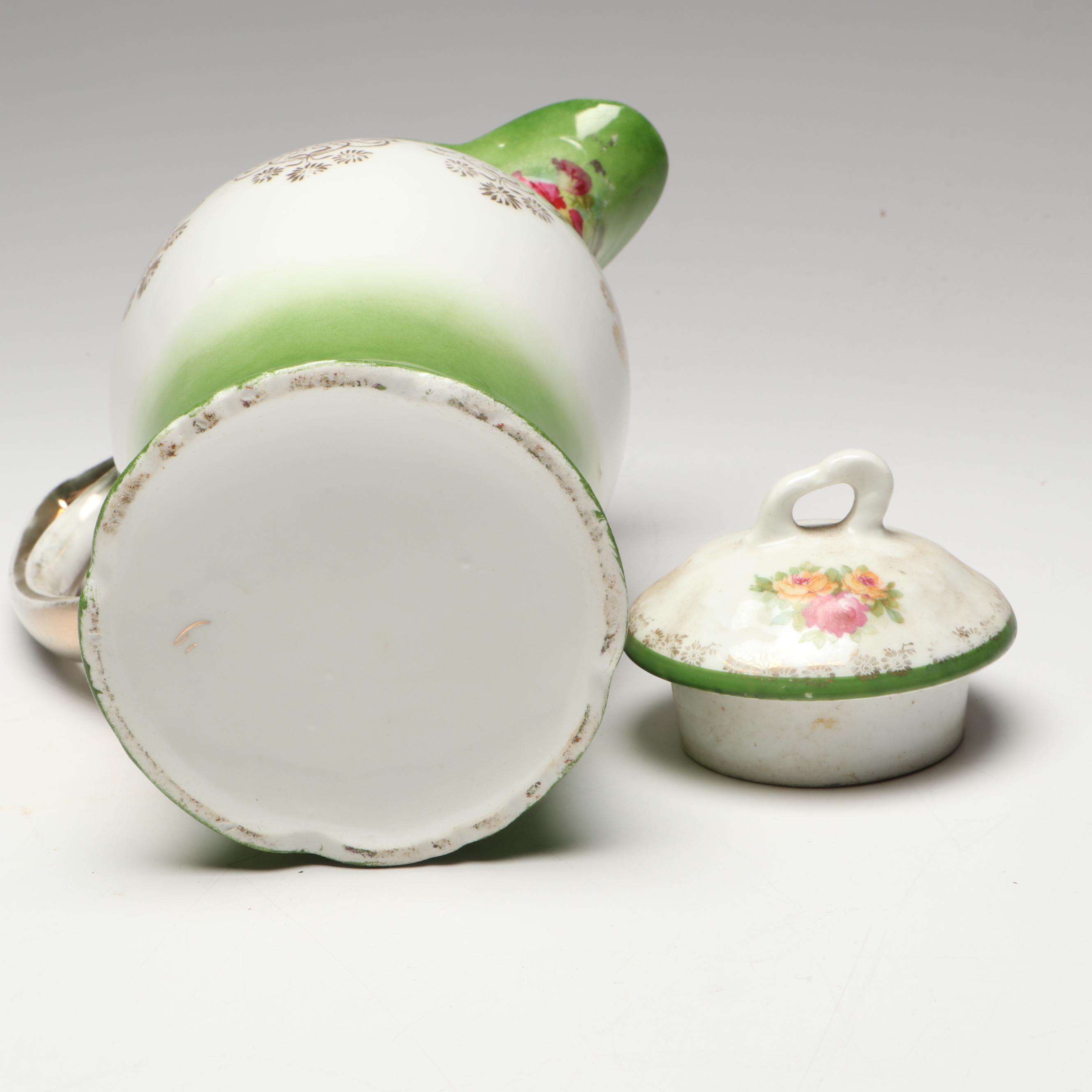 Noritake Floral Moriage Bone China Vase with Other Floral Porcelain Teapots