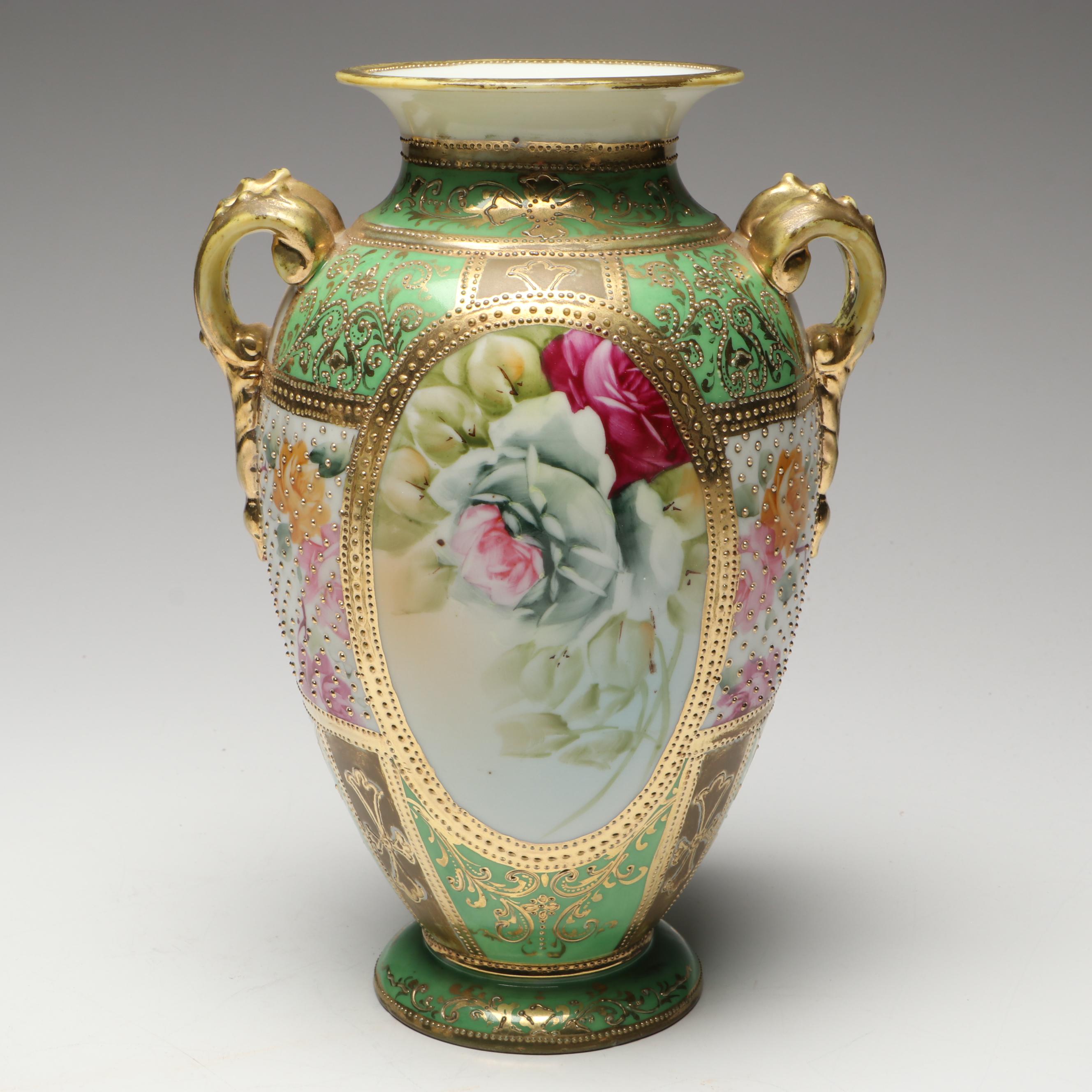 Noritake Floral Moriage Bone China Vase with Other Floral Porcelain Teapots