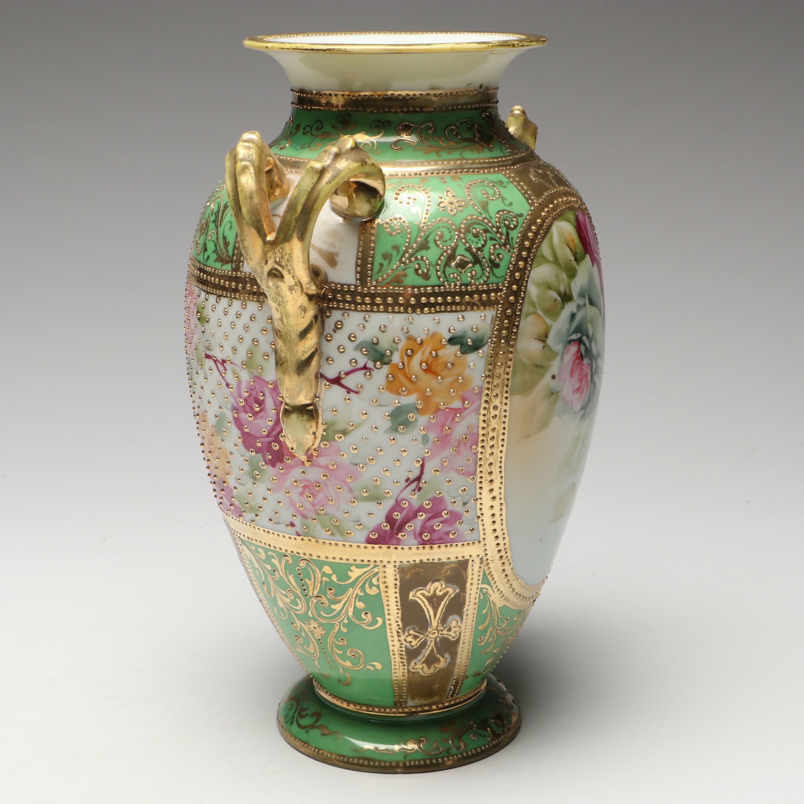 Noritake Floral Moriage Bone China Vase with Other Floral Porcelain Teapots