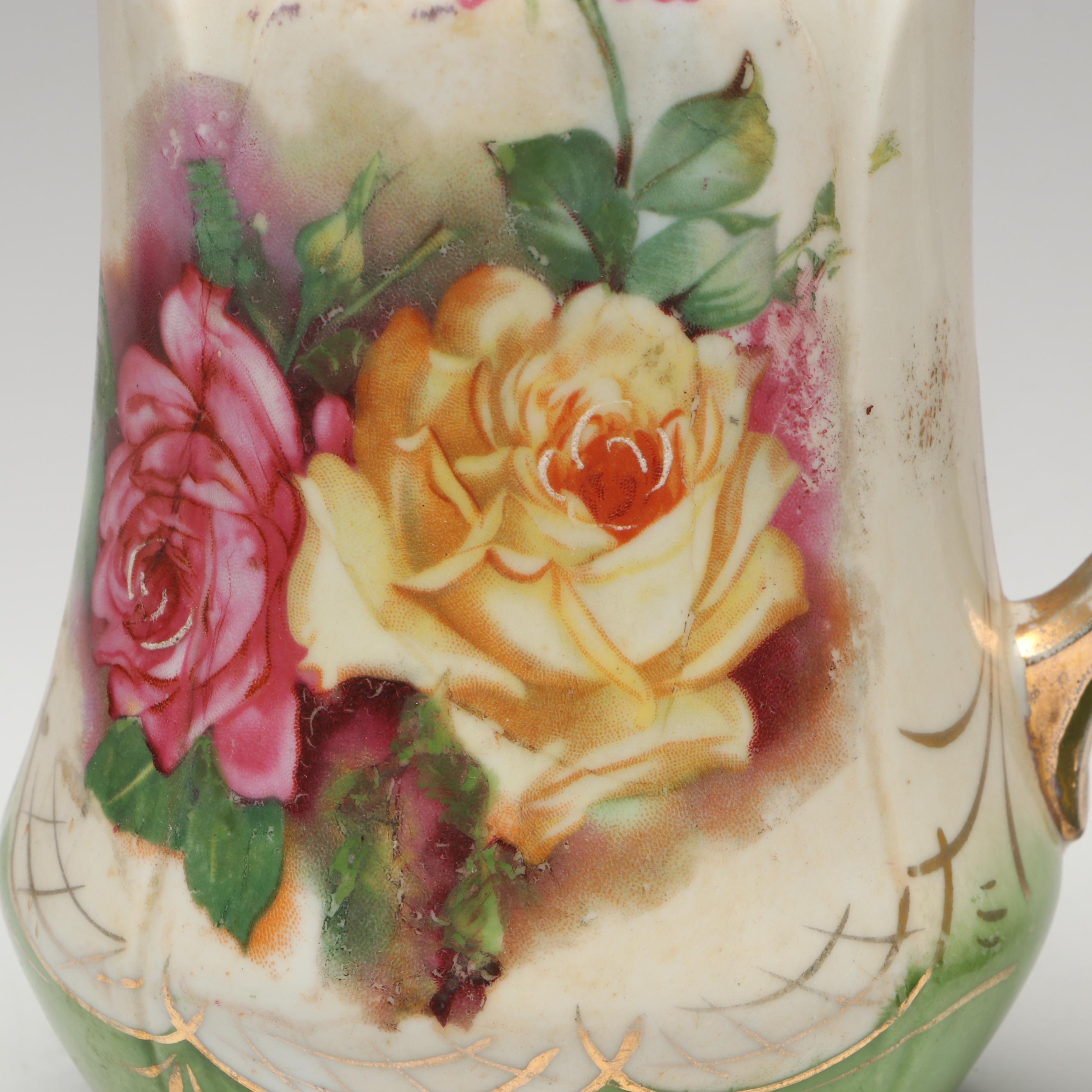 Noritake Floral Moriage Bone China Vase with Other Floral Porcelain Teapots