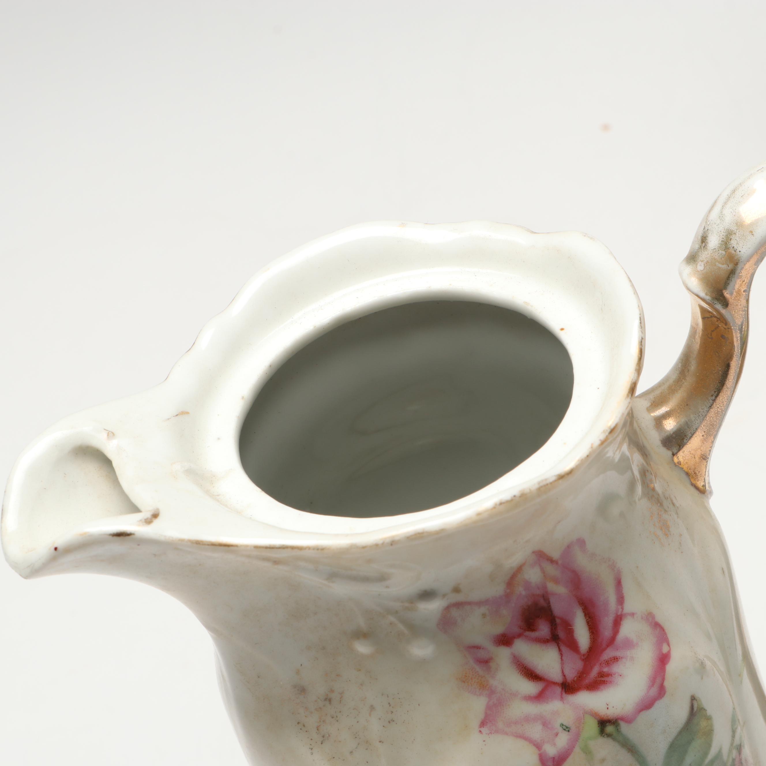 Noritake Floral Moriage Bone China Vase with Other Floral Porcelain Teapots