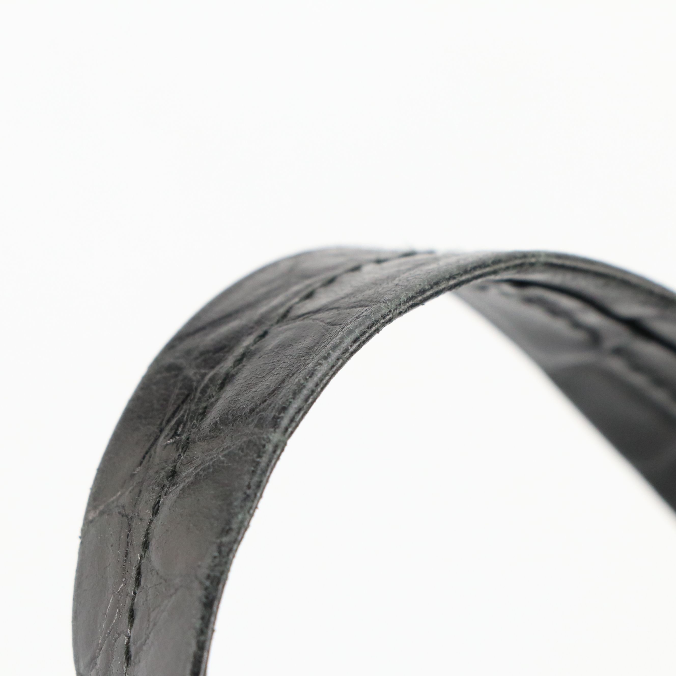 Salvatore Ferragamo Vara Flap Handbag in Black Crocodile Embossed Leather