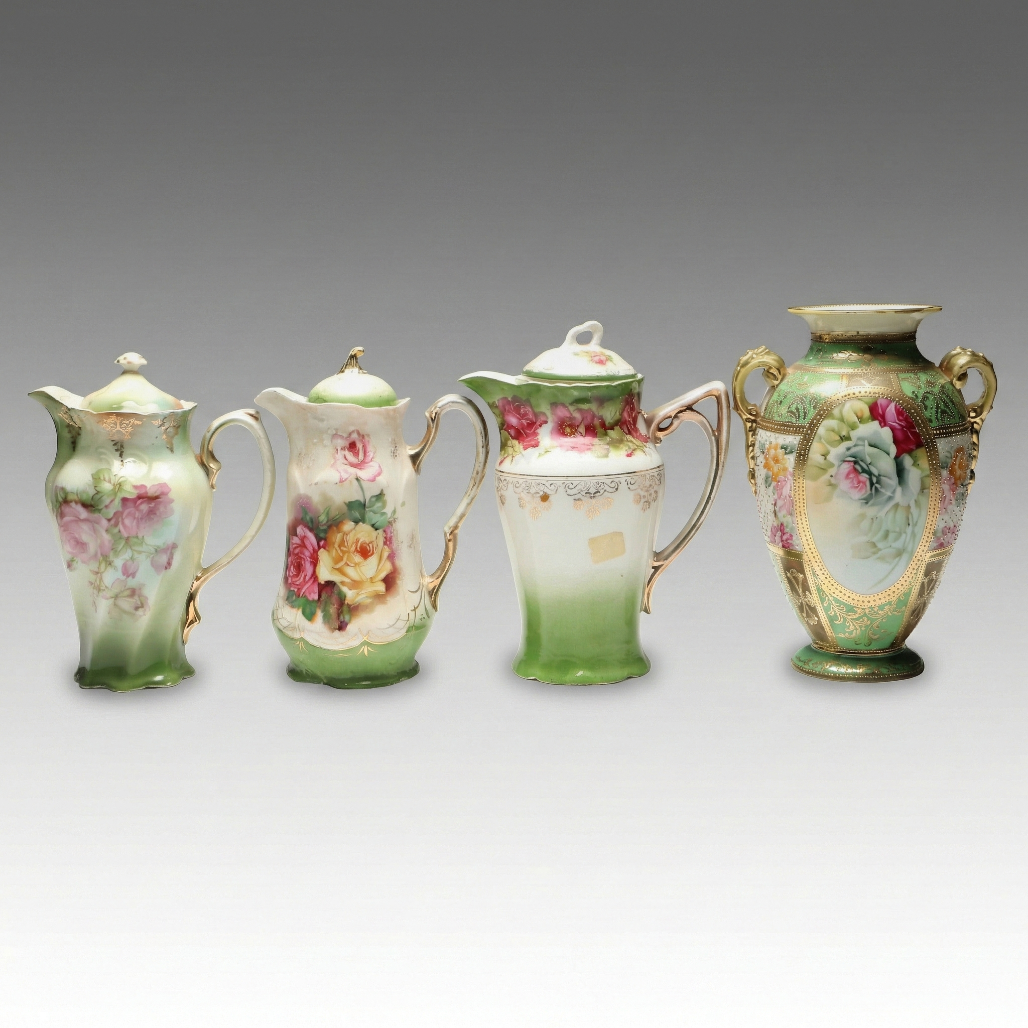 Noritake Floral Moriage Bone China Vase with Other Floral Porcelain Teapots