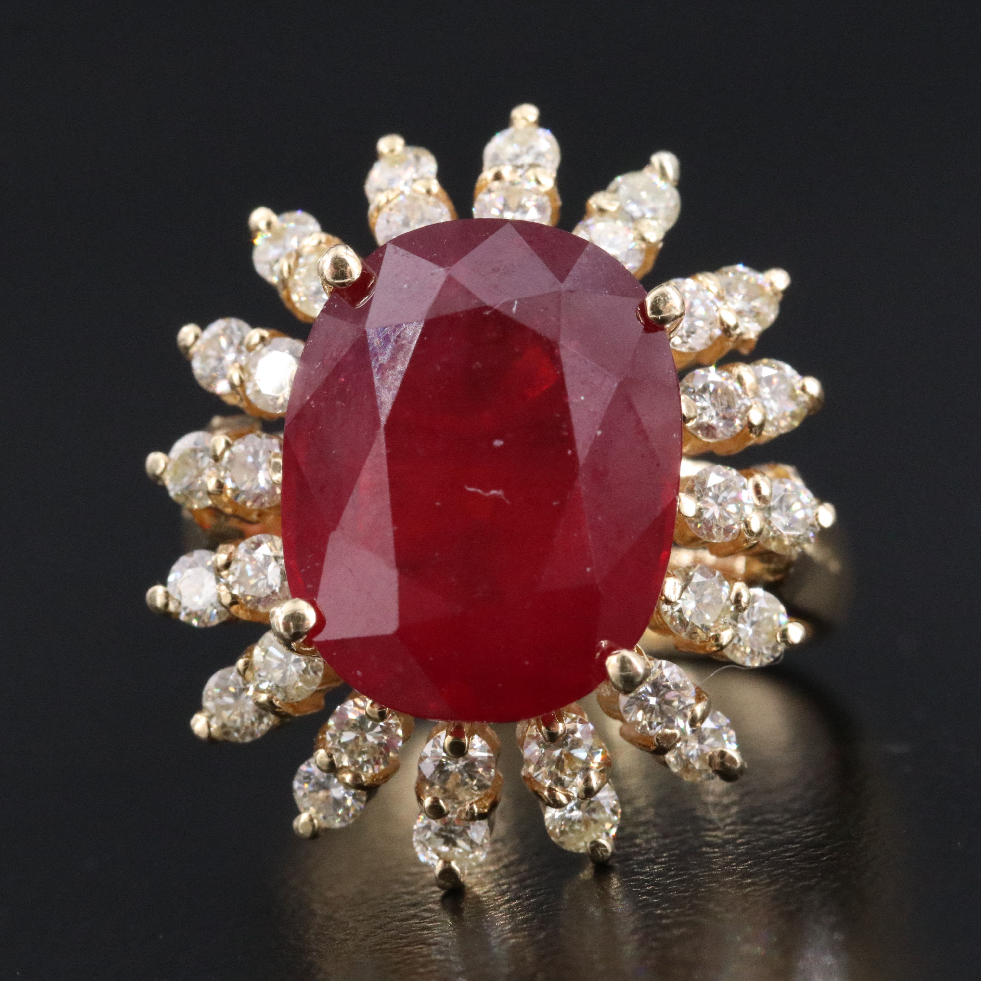 14K Filled Corundum and 1.01 CTW Diamond Ring