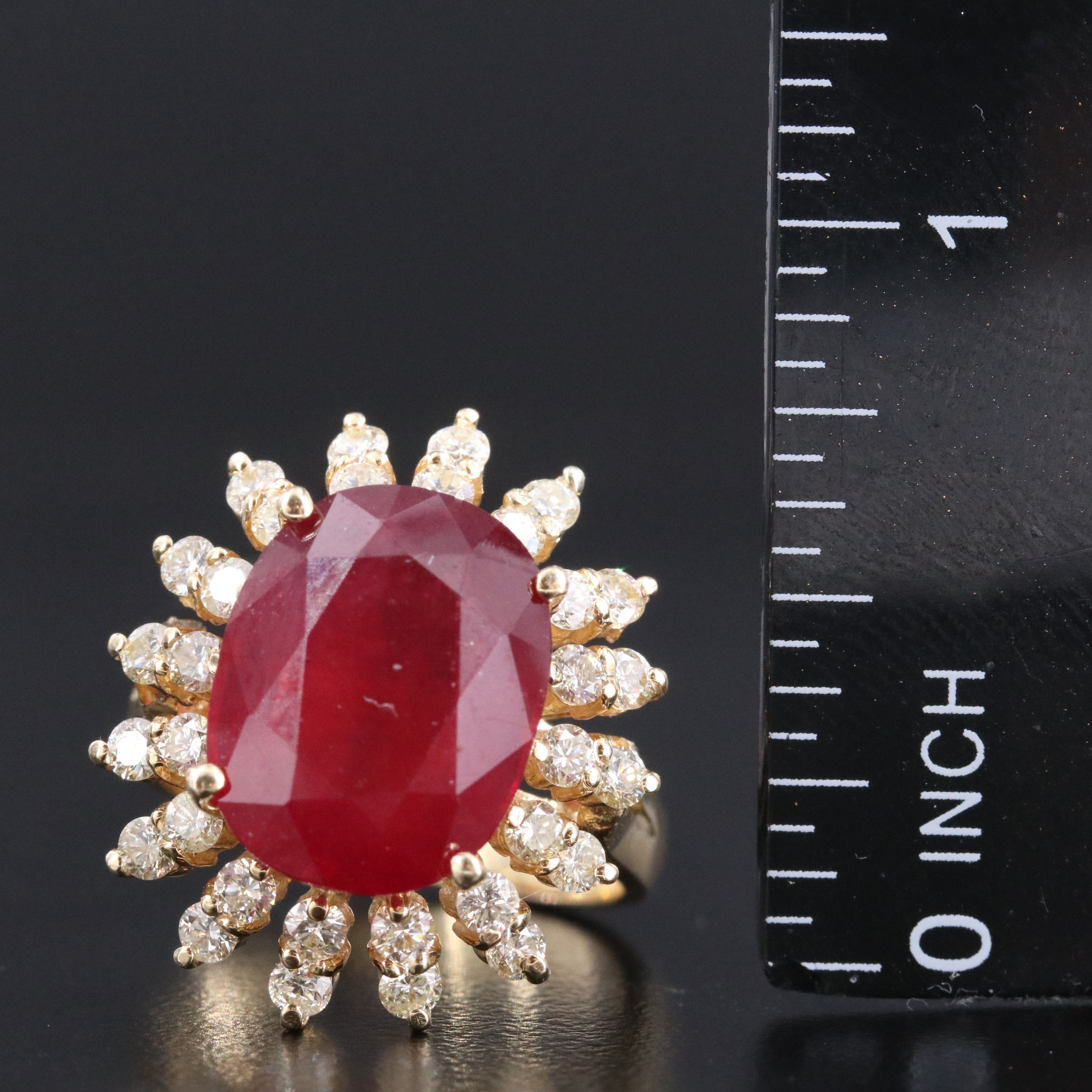 14K Filled Corundum and 1.01 CTW Diamond Ring