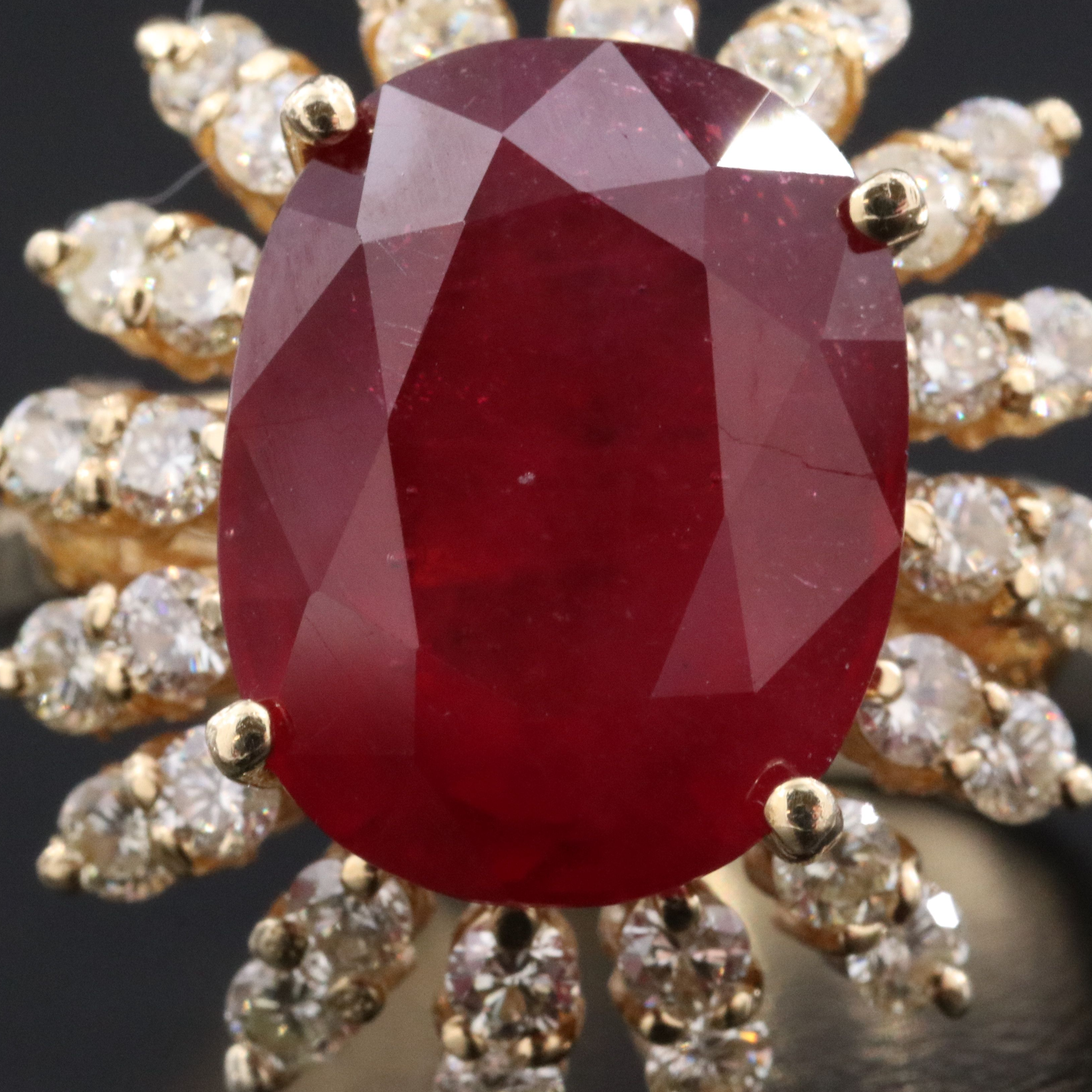 14K Filled Corundum and 1.01 CTW Diamond Ring