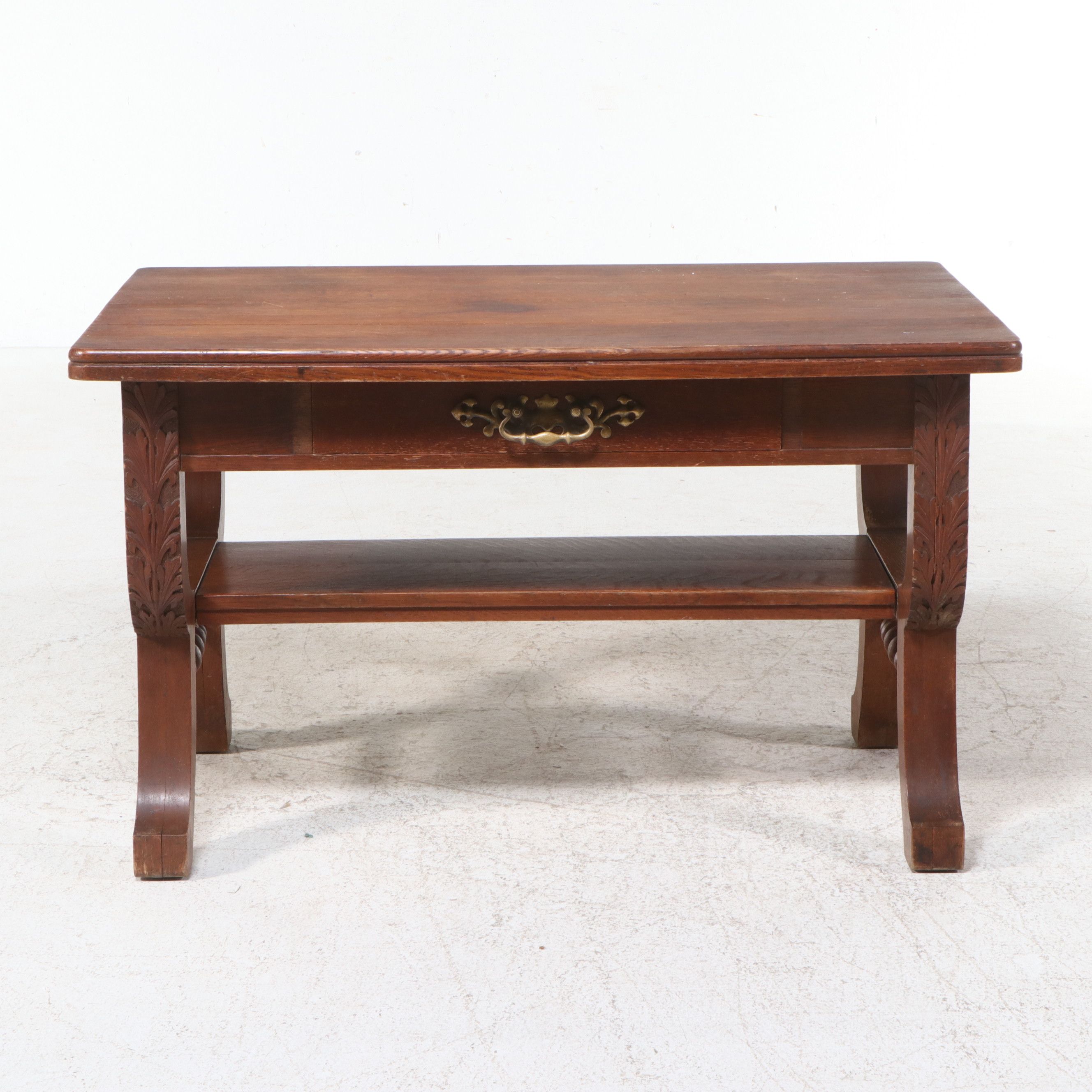 American Renaissance Revival Oak Library Table, Late 19th/Early 20th Century