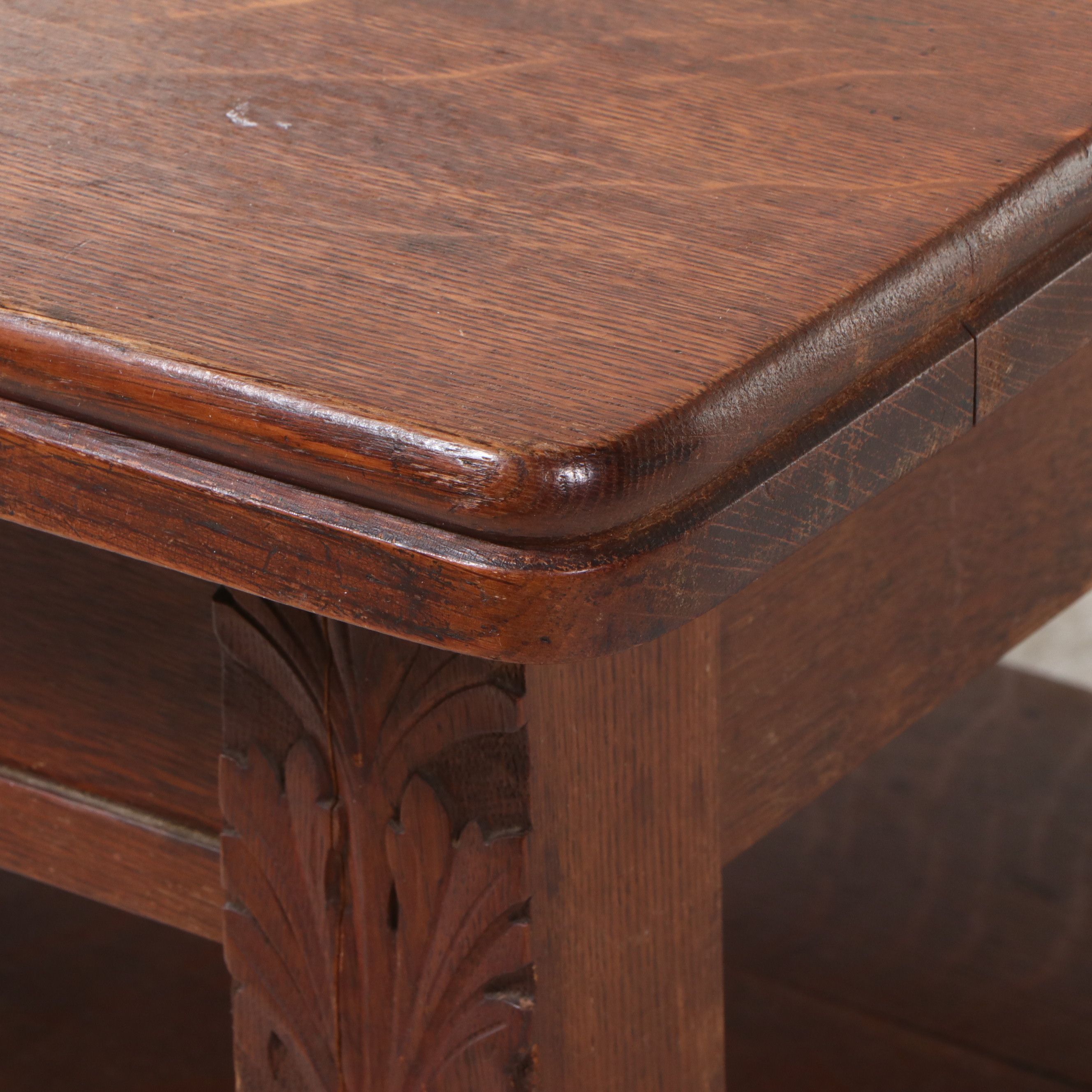 American Renaissance Revival Oak Library Table, Late 19th/Early 20th Century