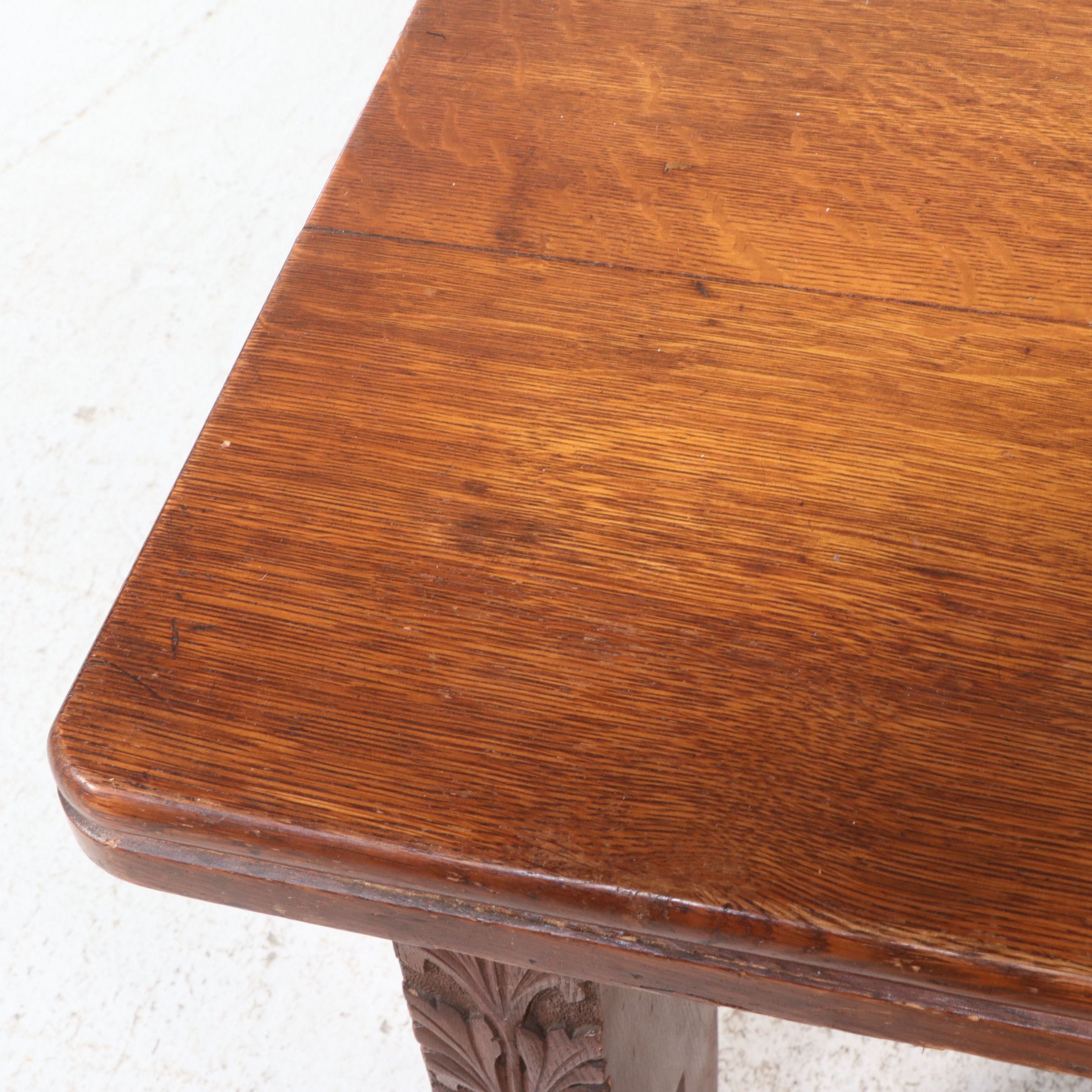 American Renaissance Revival Oak Library Table, Late 19th/Early 20th Century