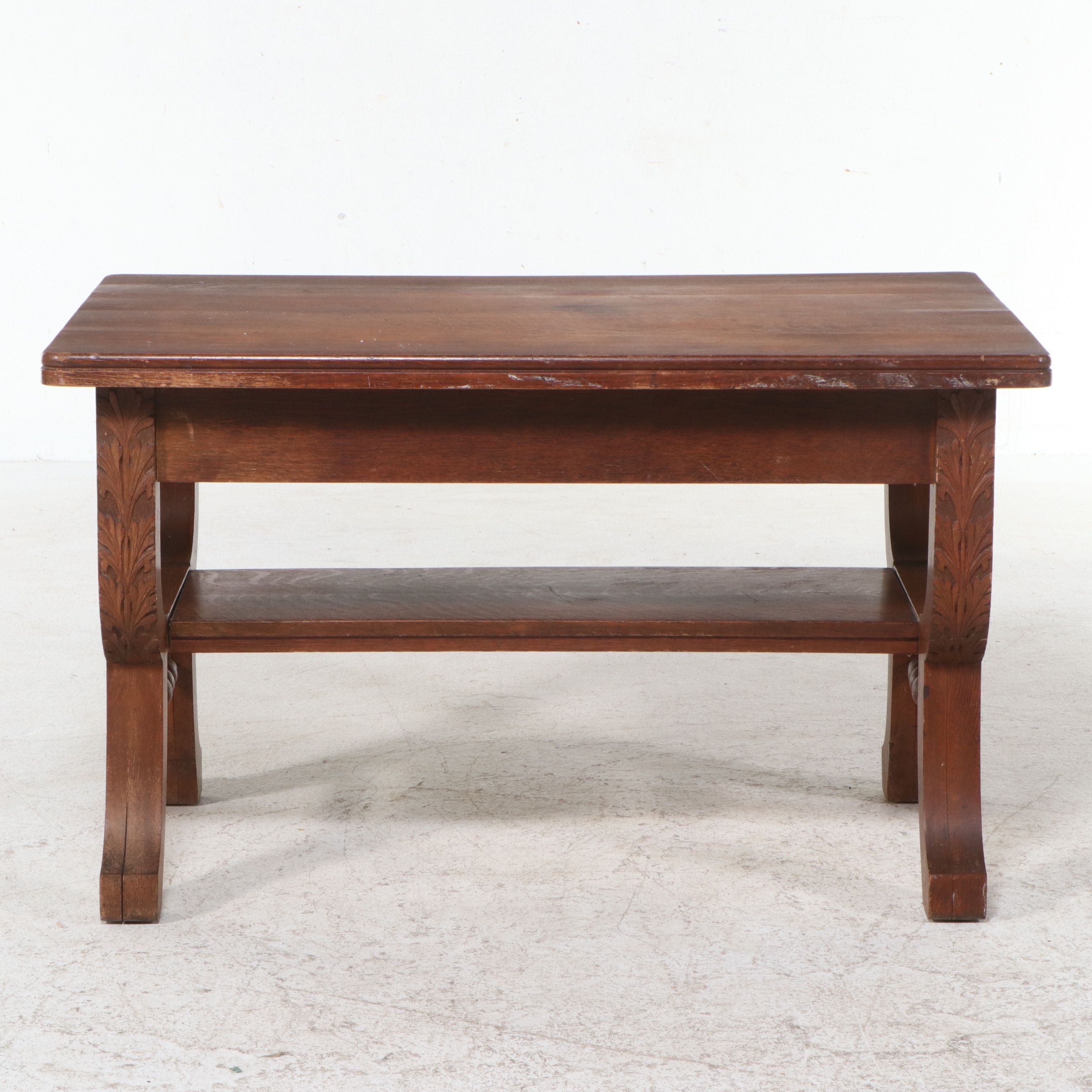 American Renaissance Revival Oak Library Table, Late 19th/Early 20th Century