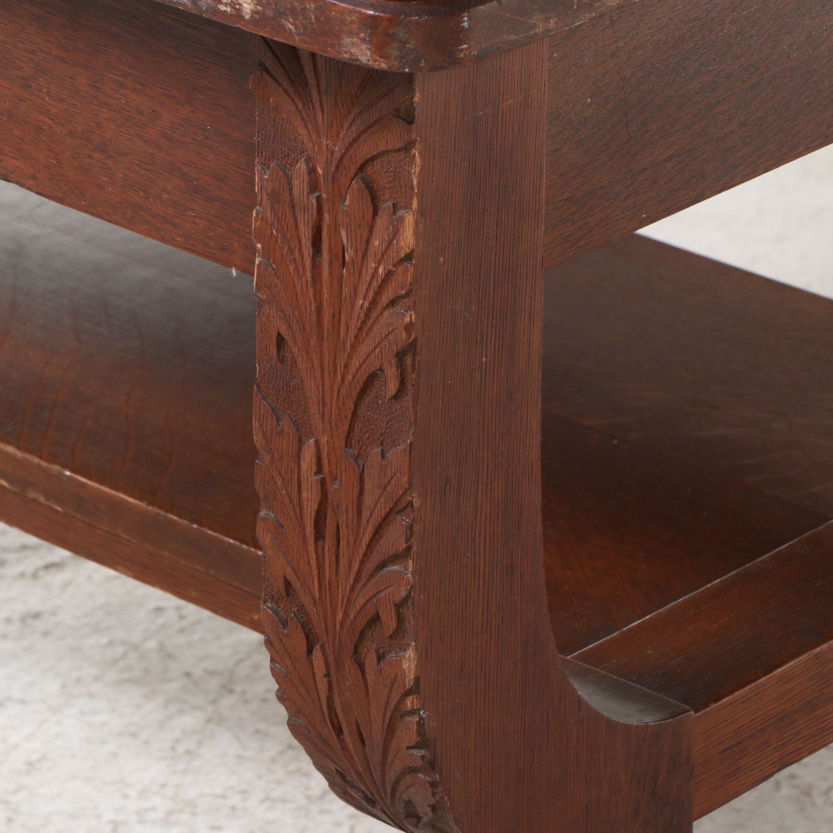American Renaissance Revival Oak Library Table, Late 19th/Early 20th Century