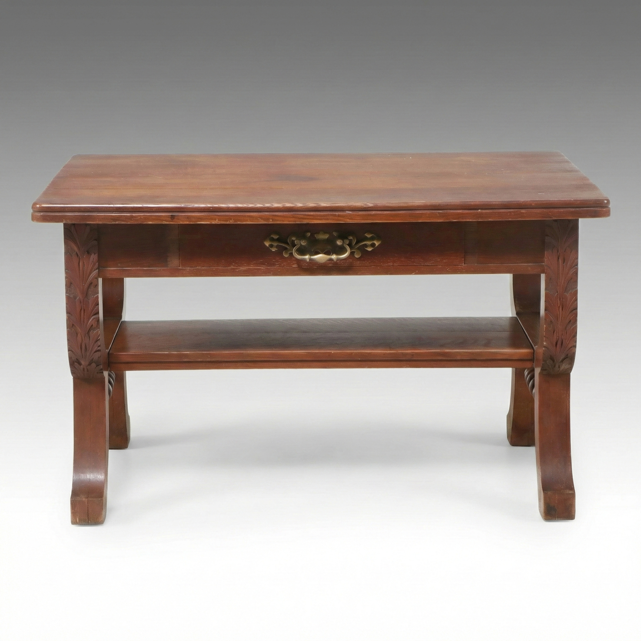 American Renaissance Revival Oak Library Table, Late 19th/Early 20th Century