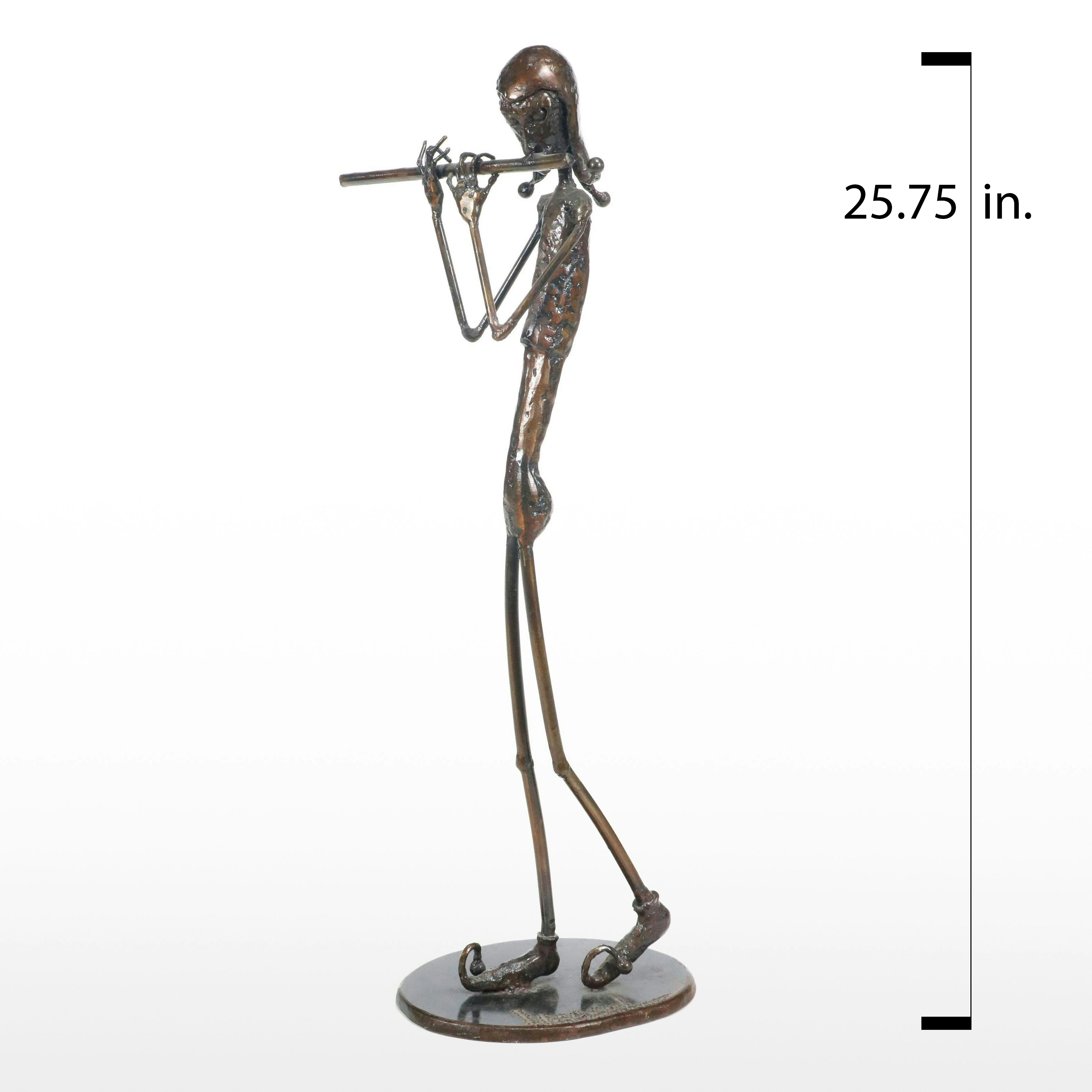 William Wessel Bronze Sculpture of Flutist "Fool's Song"