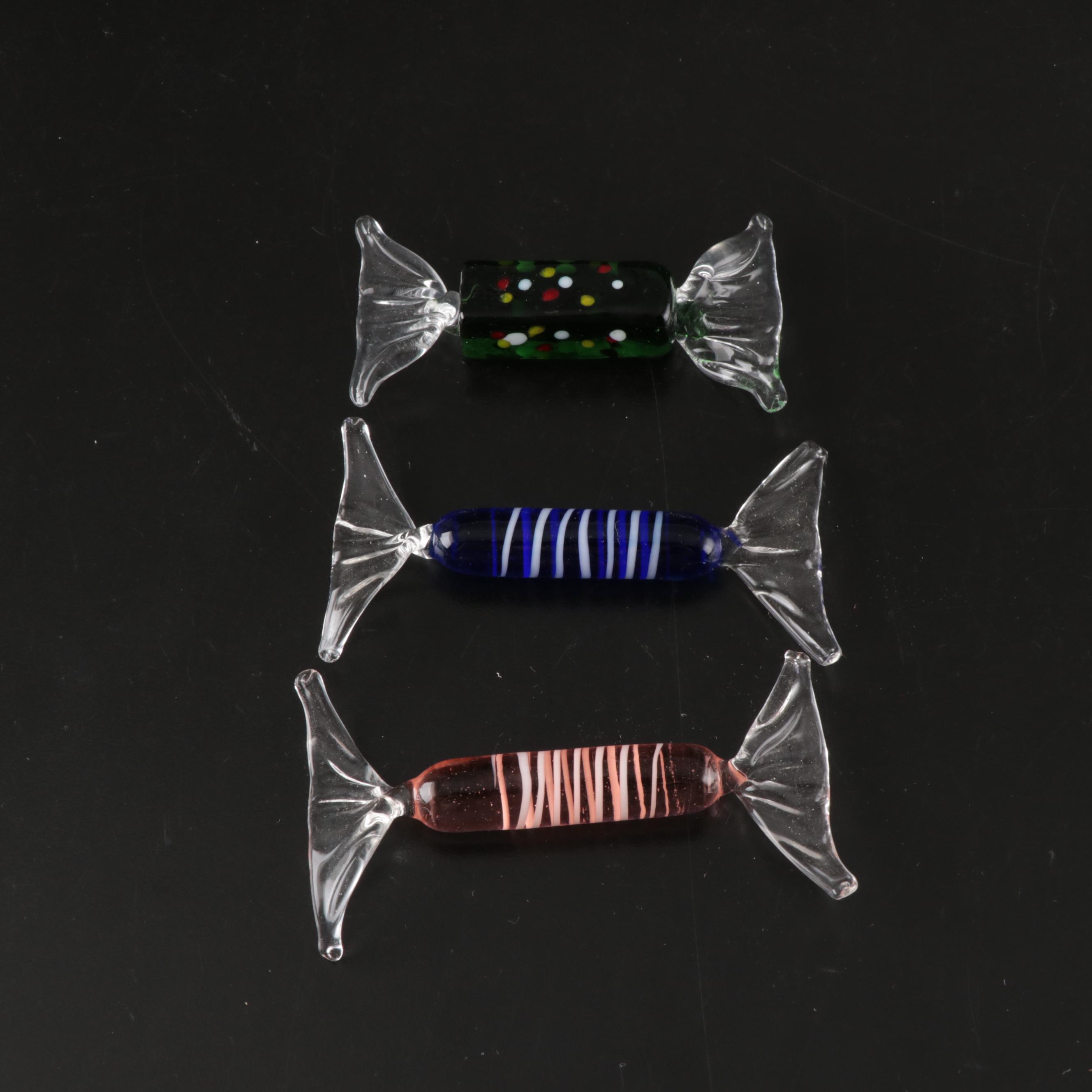 Handblown Glass Candy with Free Form Dish