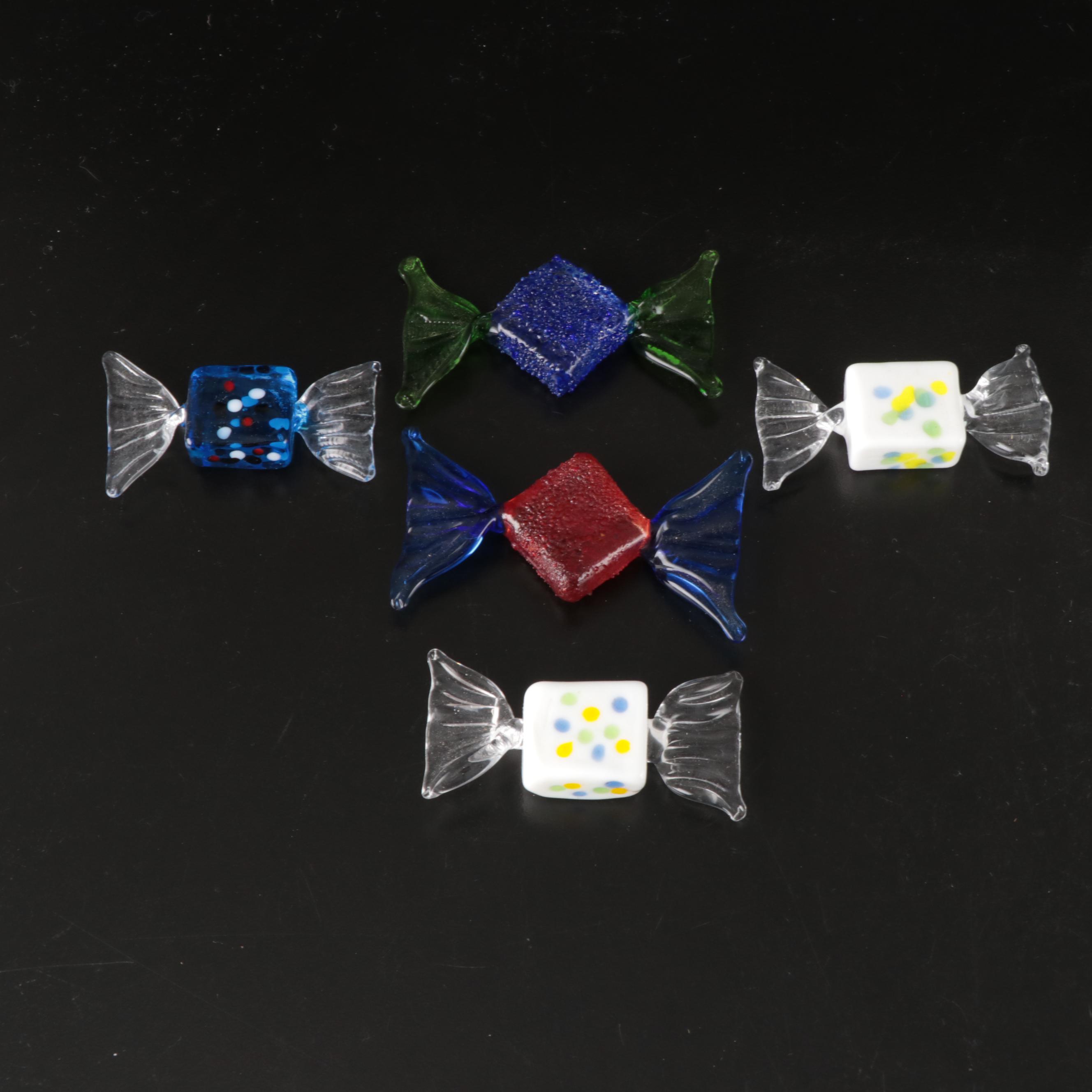 Handblown Glass Candy with Free Form Dish