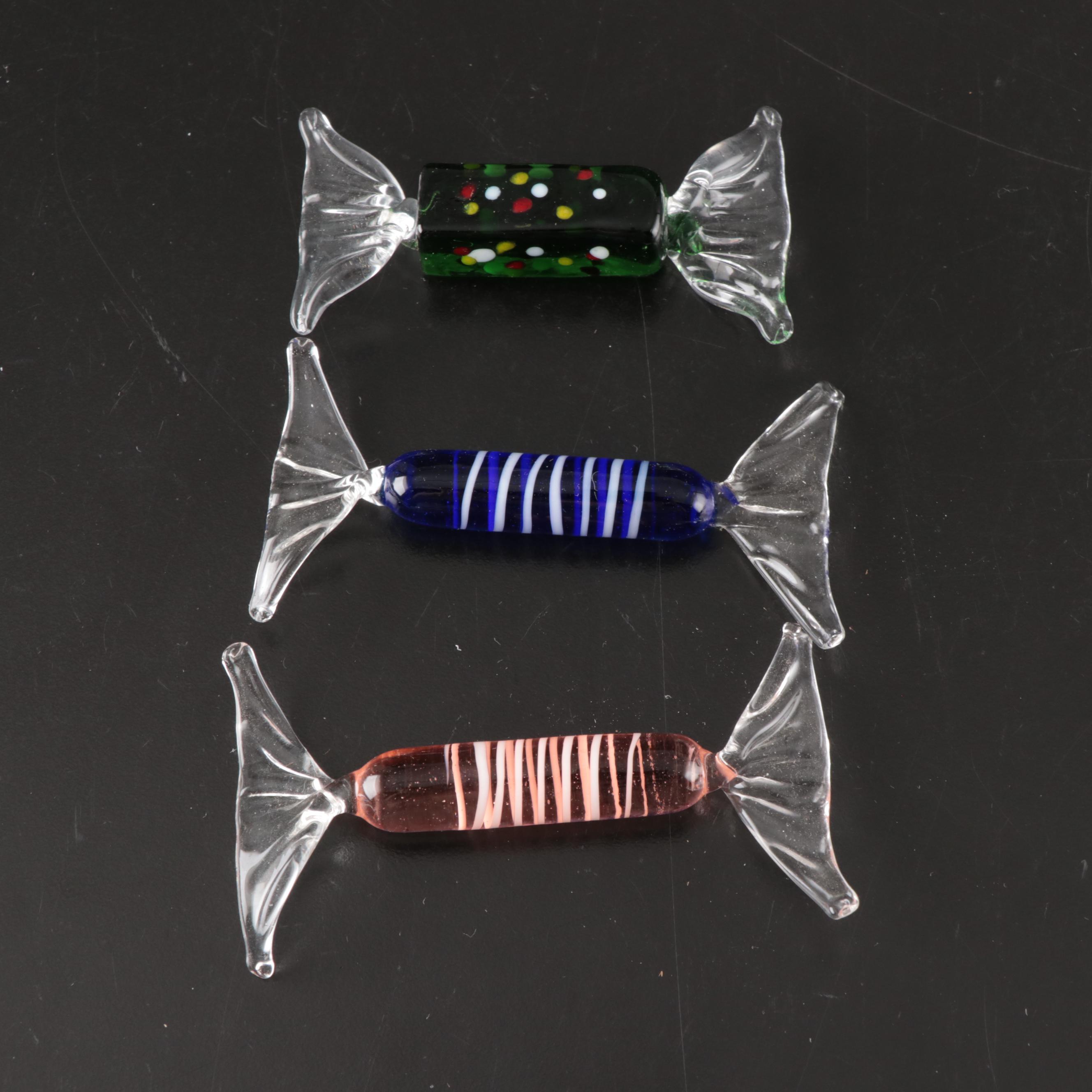 Handblown Glass Candy with Free Form Dish