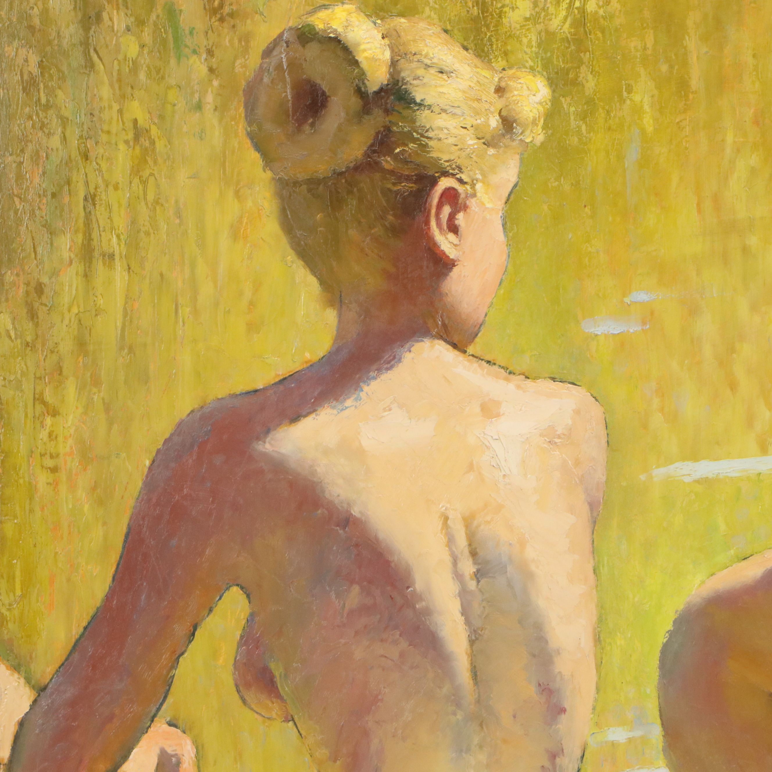 Alan Durman Impressionistic Oil Painting of Bathing Women, 20th Century