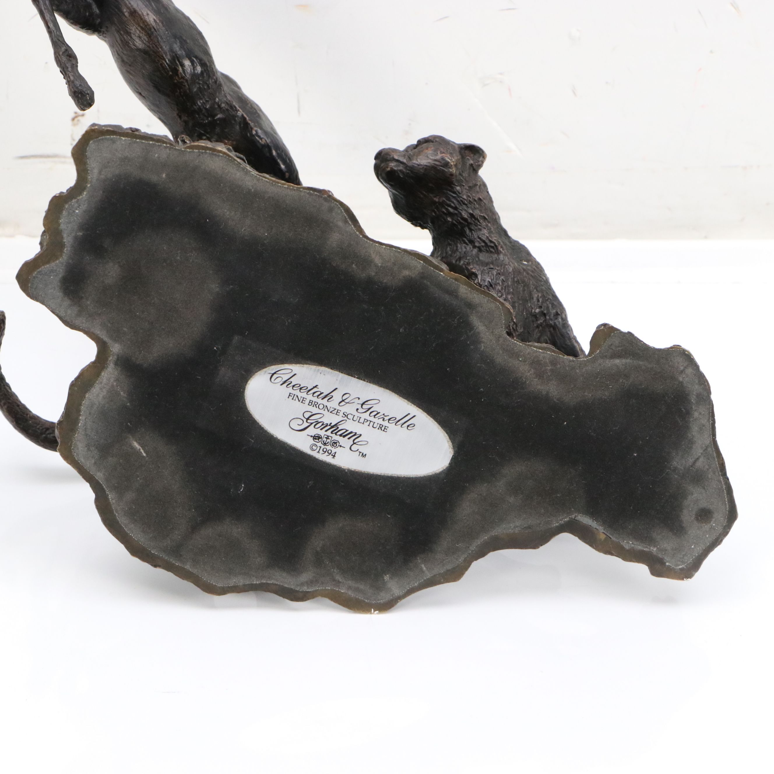 Gorham Founders Patinated Cast Bronze Sculpture "Cheetah & Gazelle," 1994