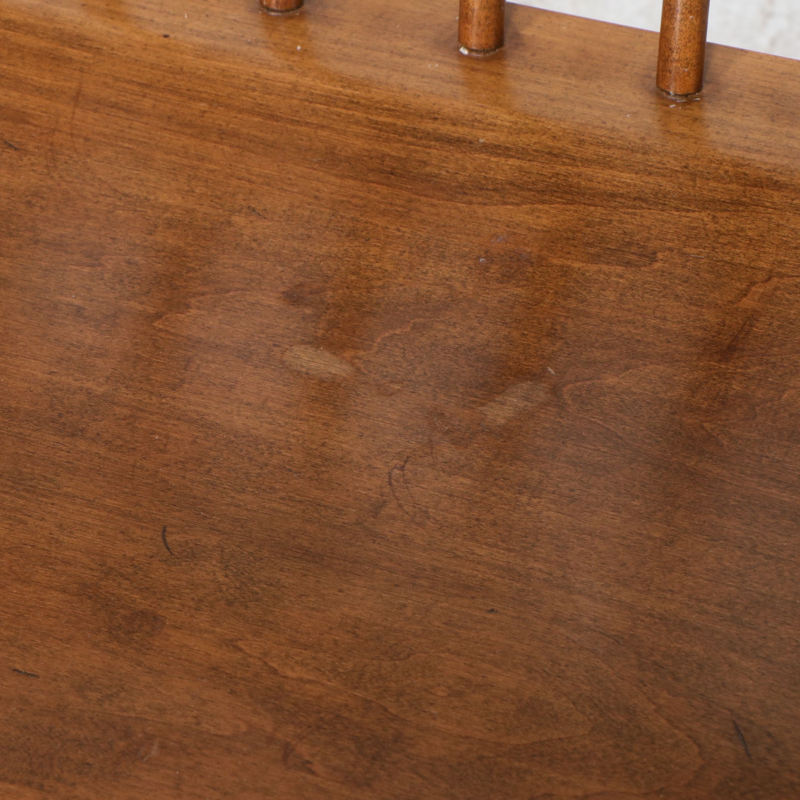 Signed Ethan Allen American Colonial Revival Maple Windsor Bench