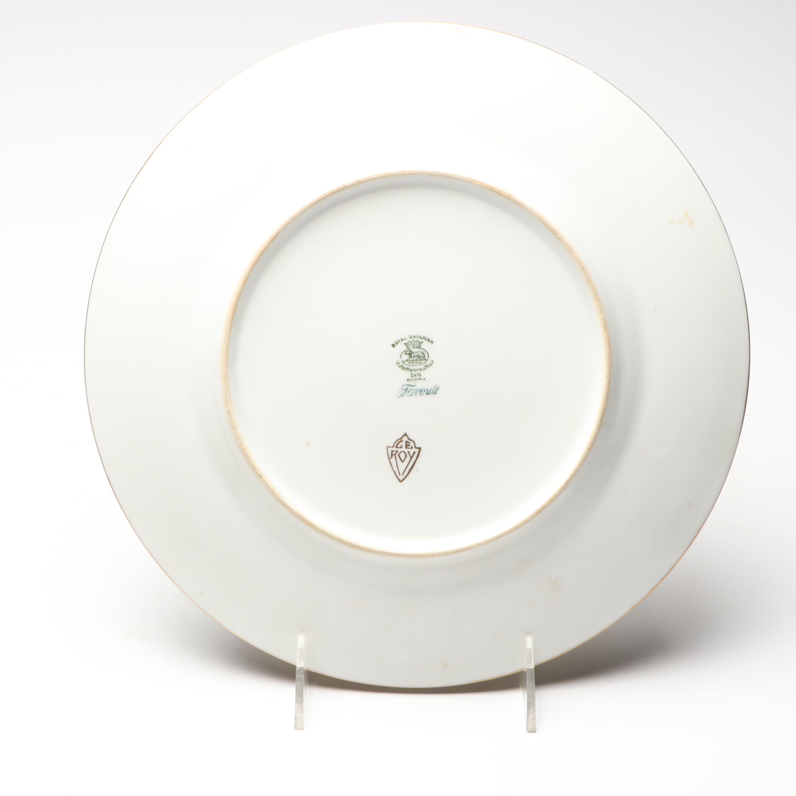 Royal Bavarian Gold Gilt Floral Porcelain Dinner Plates