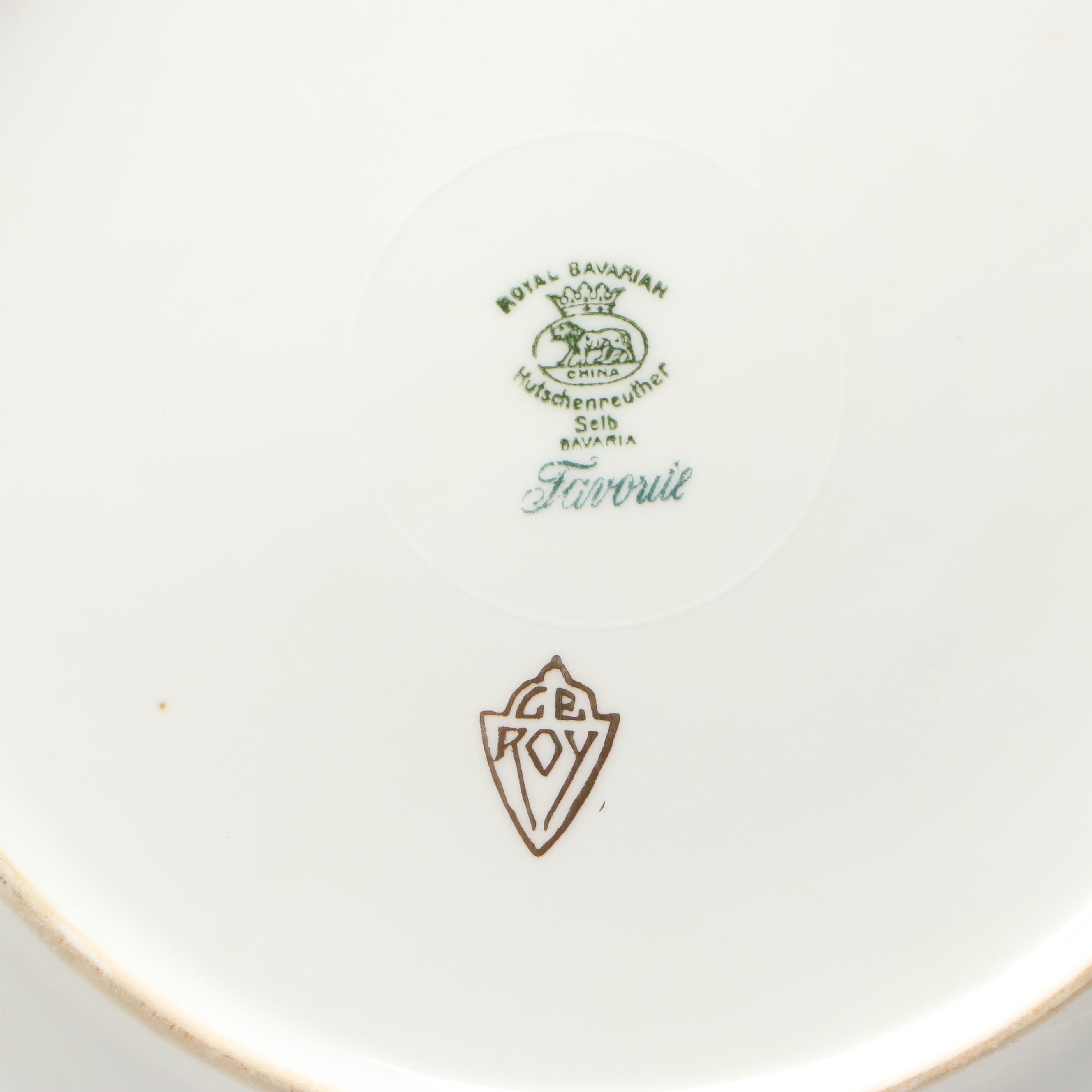 Royal Bavarian Gold Gilt Floral Porcelain Dinner Plates