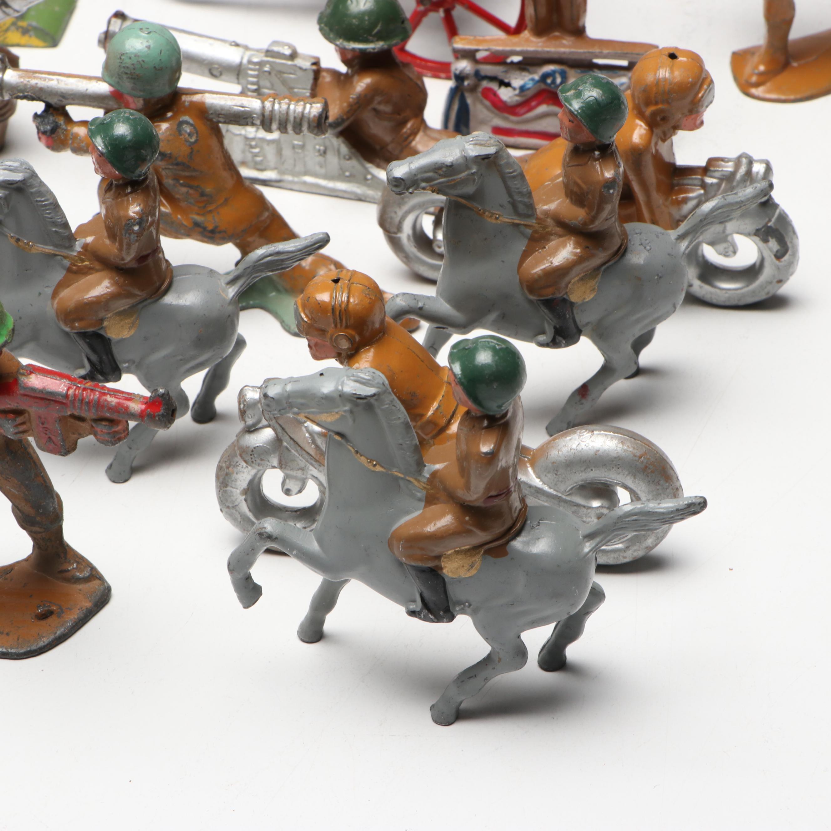 Barclay and Other Cast Metal Soldier Toys with Artillery, 20th Century