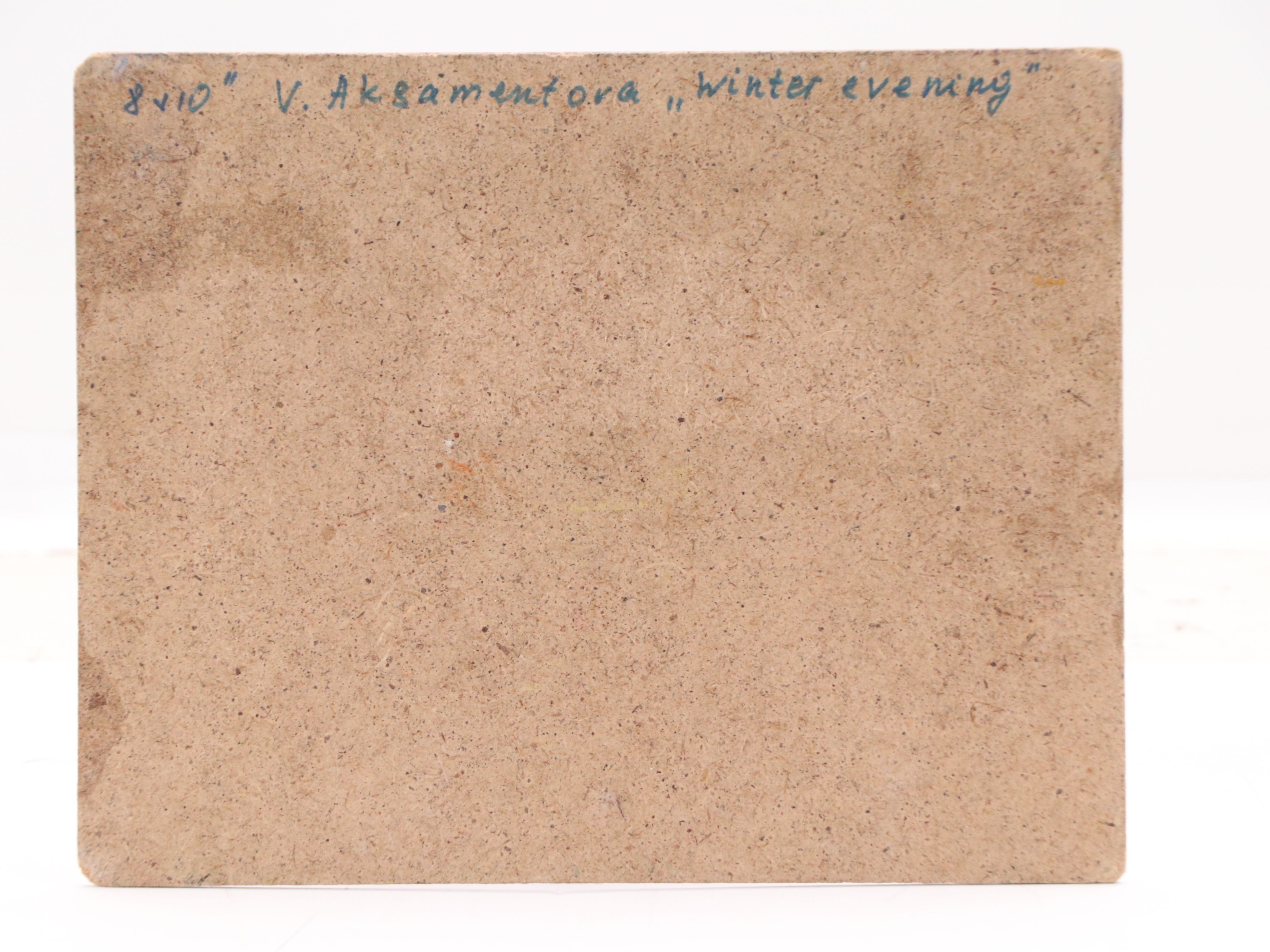 V. Aksamentova Landscape Oil Painting "Winter Evening"