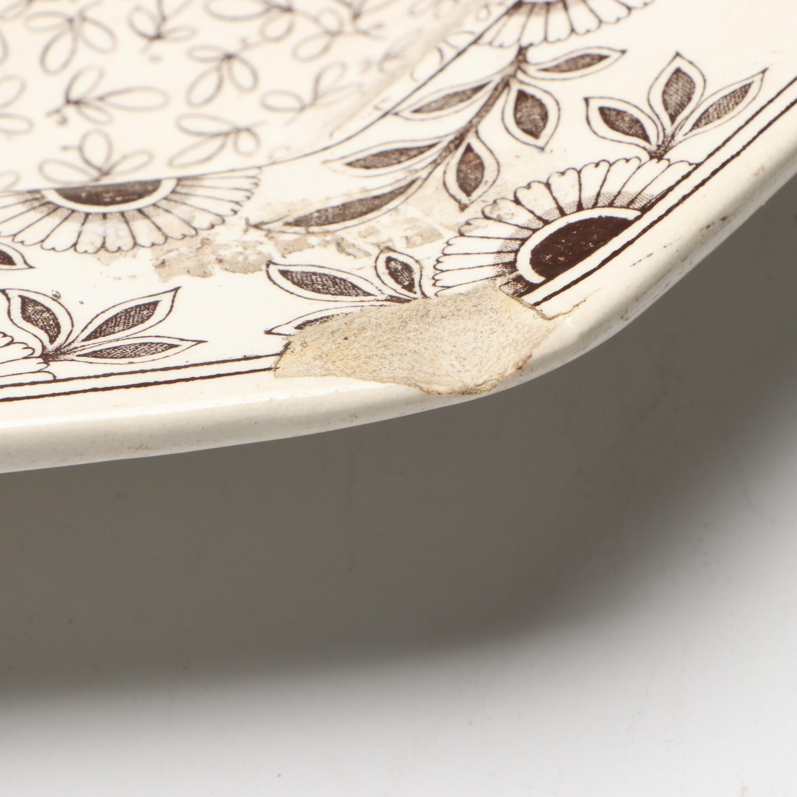 Ridgway "Devonshire" Brown Transferware Platter